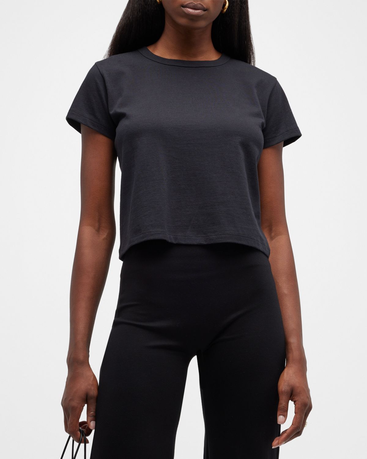 LESET Margo Short-Sleeve Cotton Crewneck Tee