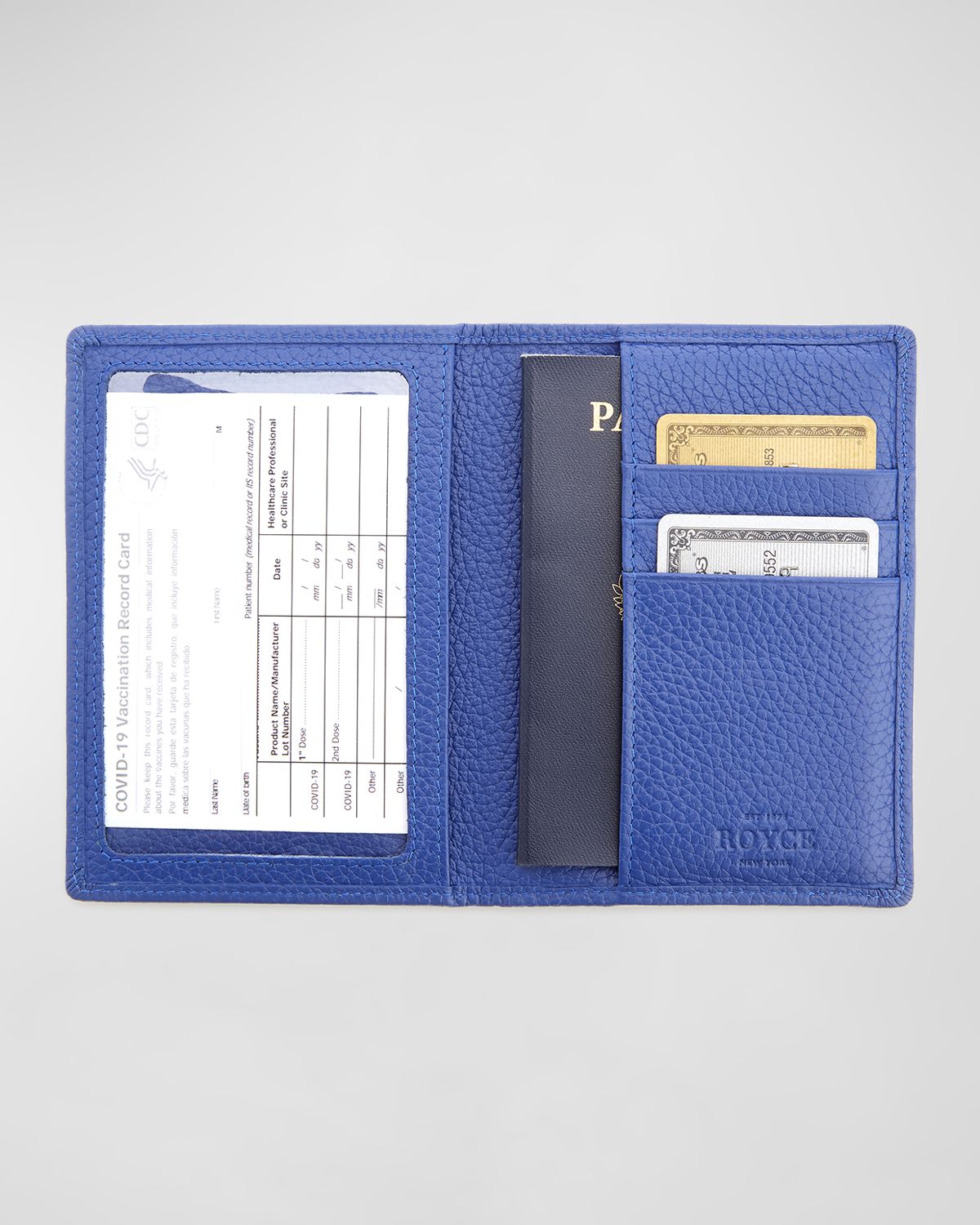 ROYCE New York Personalized Leather RFID-Blocking Passport Case