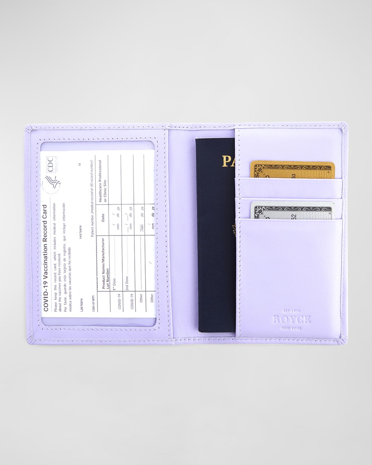 ROYCE New York Personalized Leather RFID-Blocking Passport Case