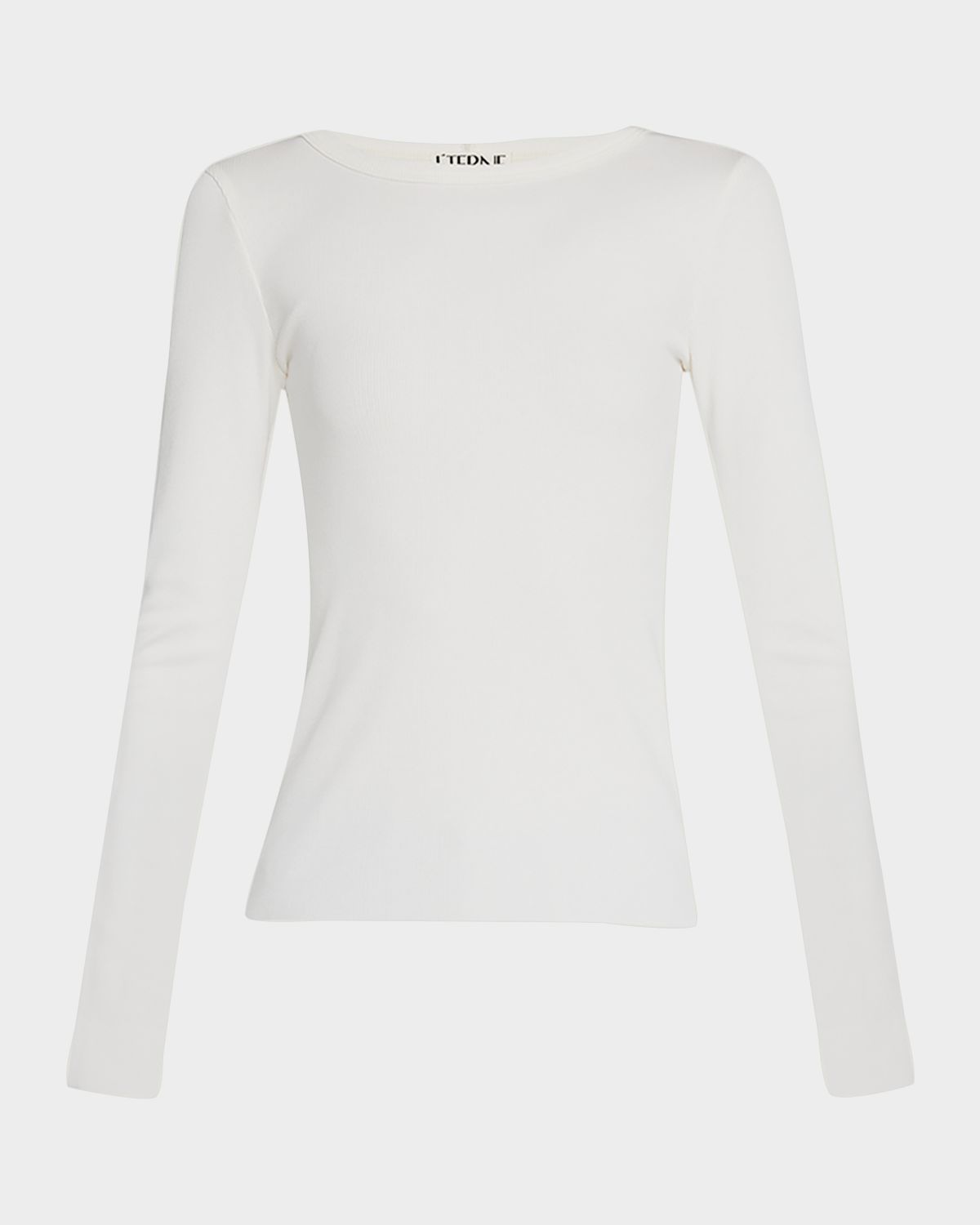 Eterne Long-Sleeve Fitted Crewneck Top