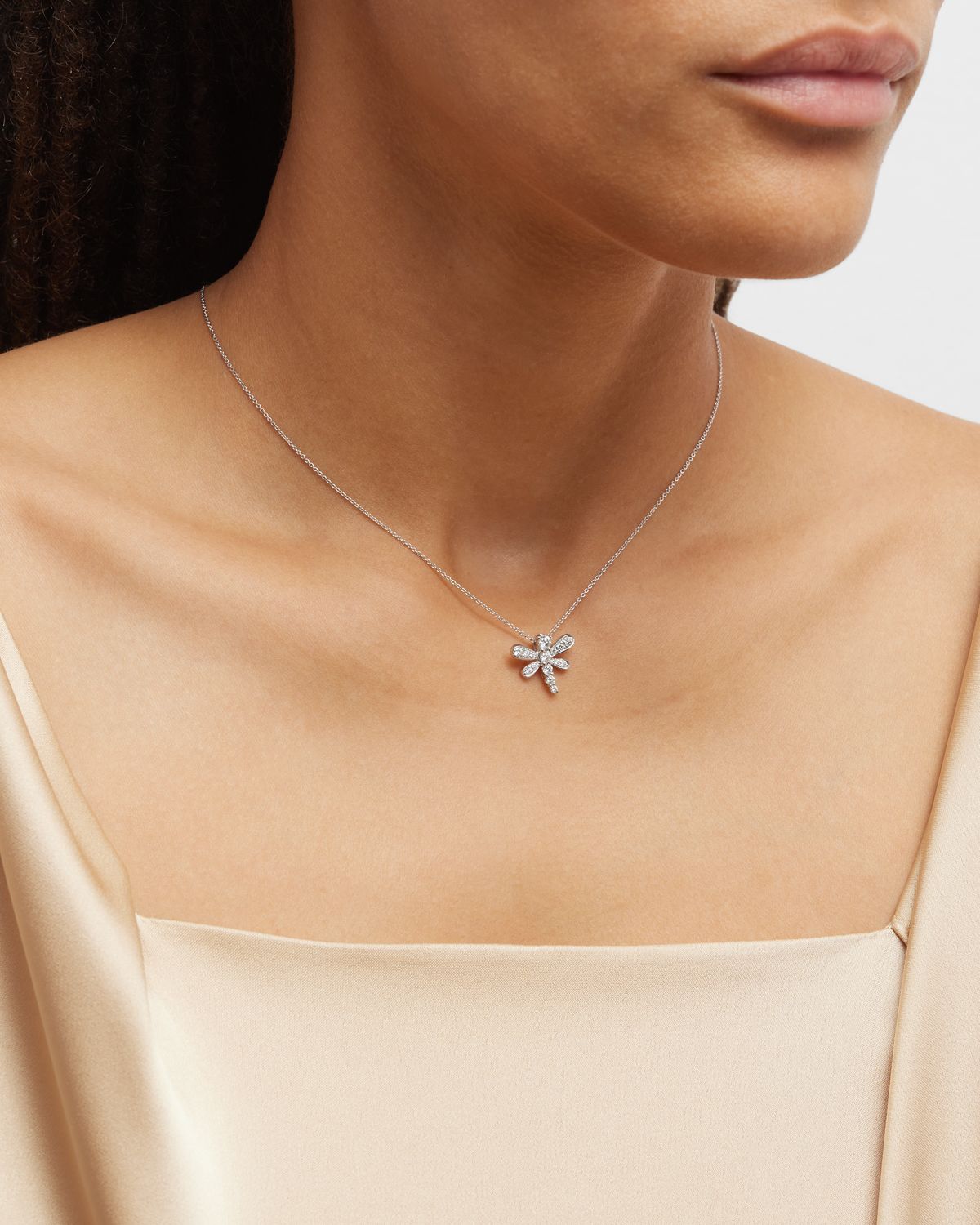 Roberto Coin 18K White Gold Diamond Dragonfly Necklace