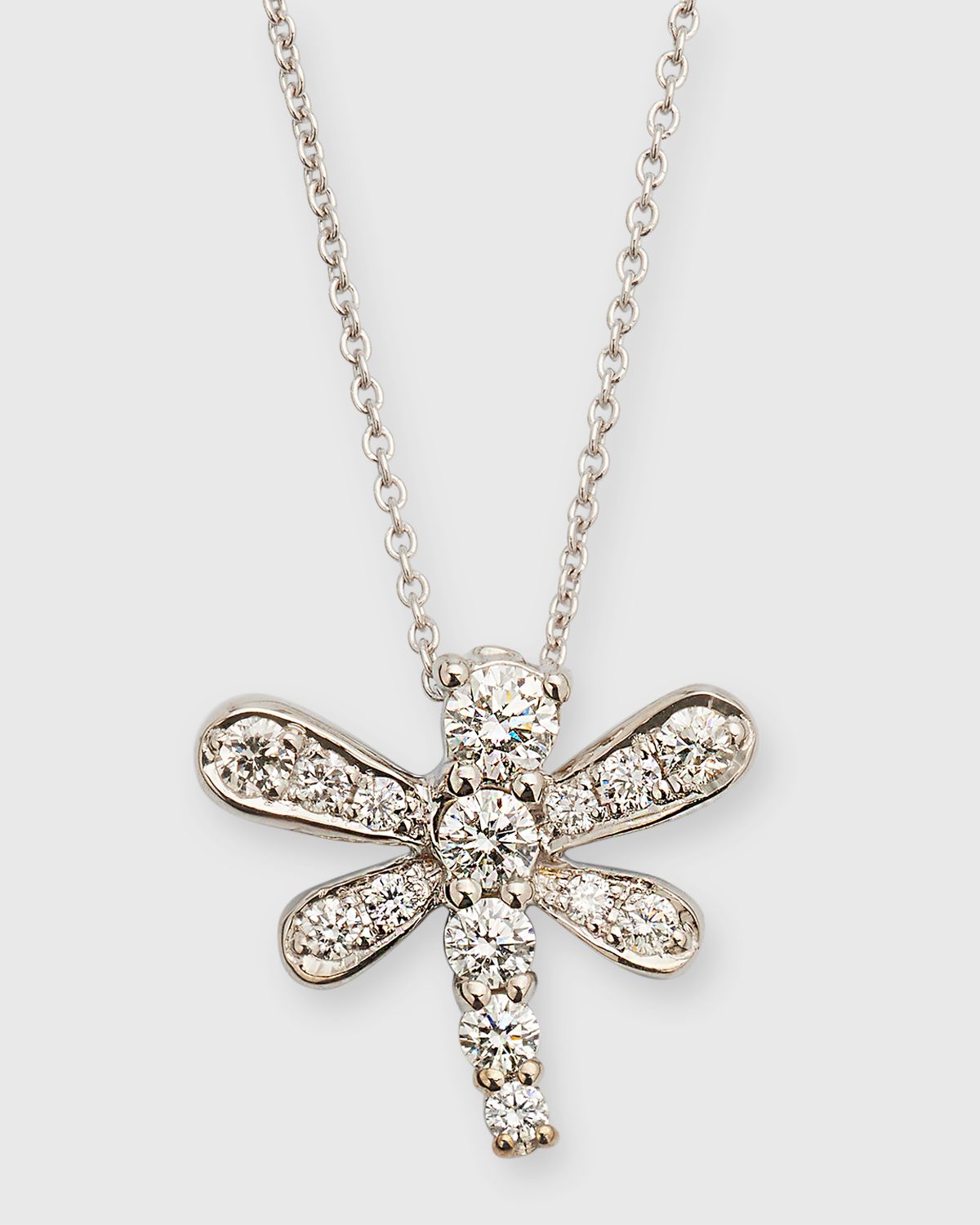 Roberto Coin 18K White Gold Diamond Dragonfly Necklace