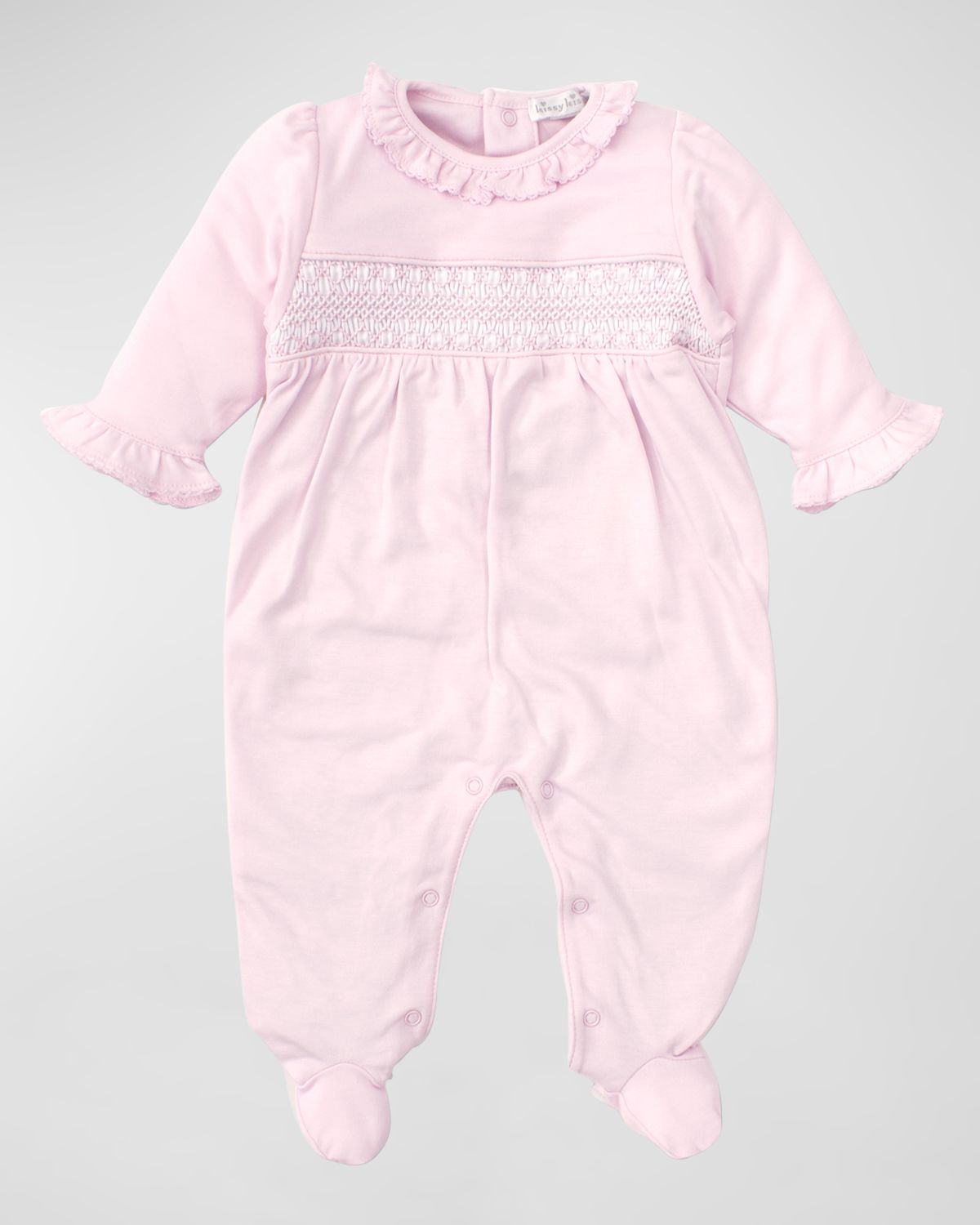 Kissy Kissy Girl 's CLB Charmed Smocked Footie, Size Newborn-6M | Thumbnail 3 Kissy Kissy Girl 's CLB Charmed Smocked Footie, Size Newborn-6M | Thumbnail 3
