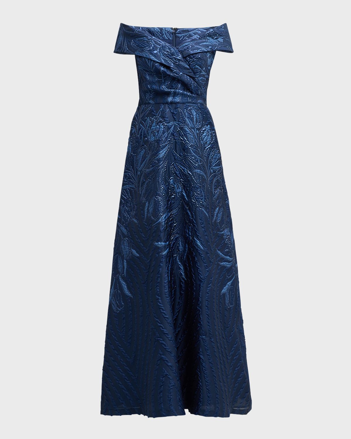 Rickie Freeman for Teri Jon Off-Shoulder Metallic Jacquard Gown | Thumbnail 8 Rickie Freeman for Teri Jon Off-Shoulder Metallic Jacquard Gown | Thumbnail 8