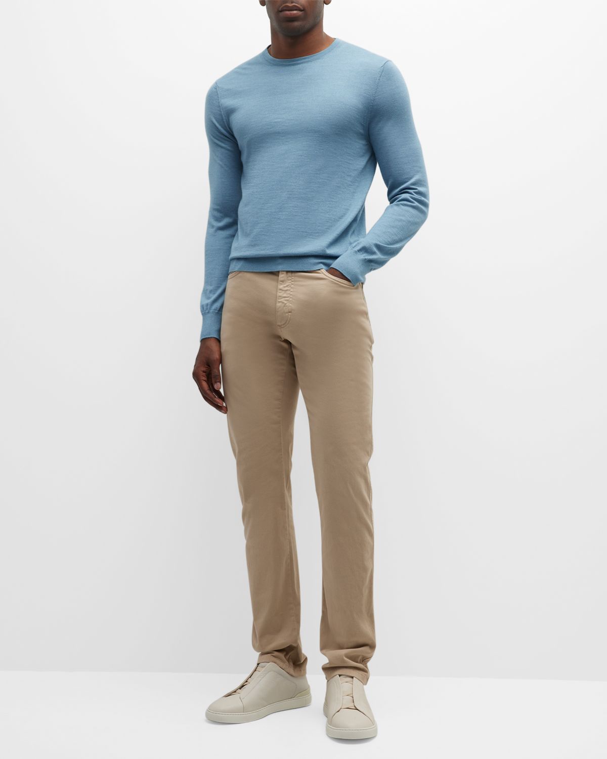 ZEGNA Men 's Brushed Cotton 5-Pocket Trousers