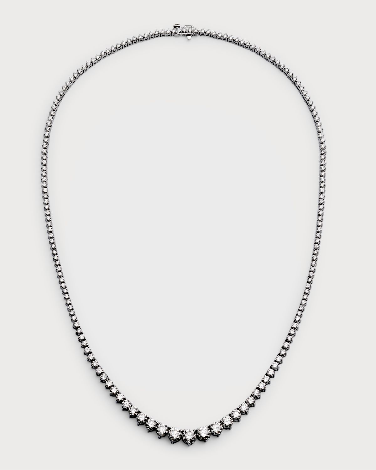 Neiman Marcus Diamonds 18K White Gold Necklace with Graduated Diamonds, 17"L, 10.17tcw