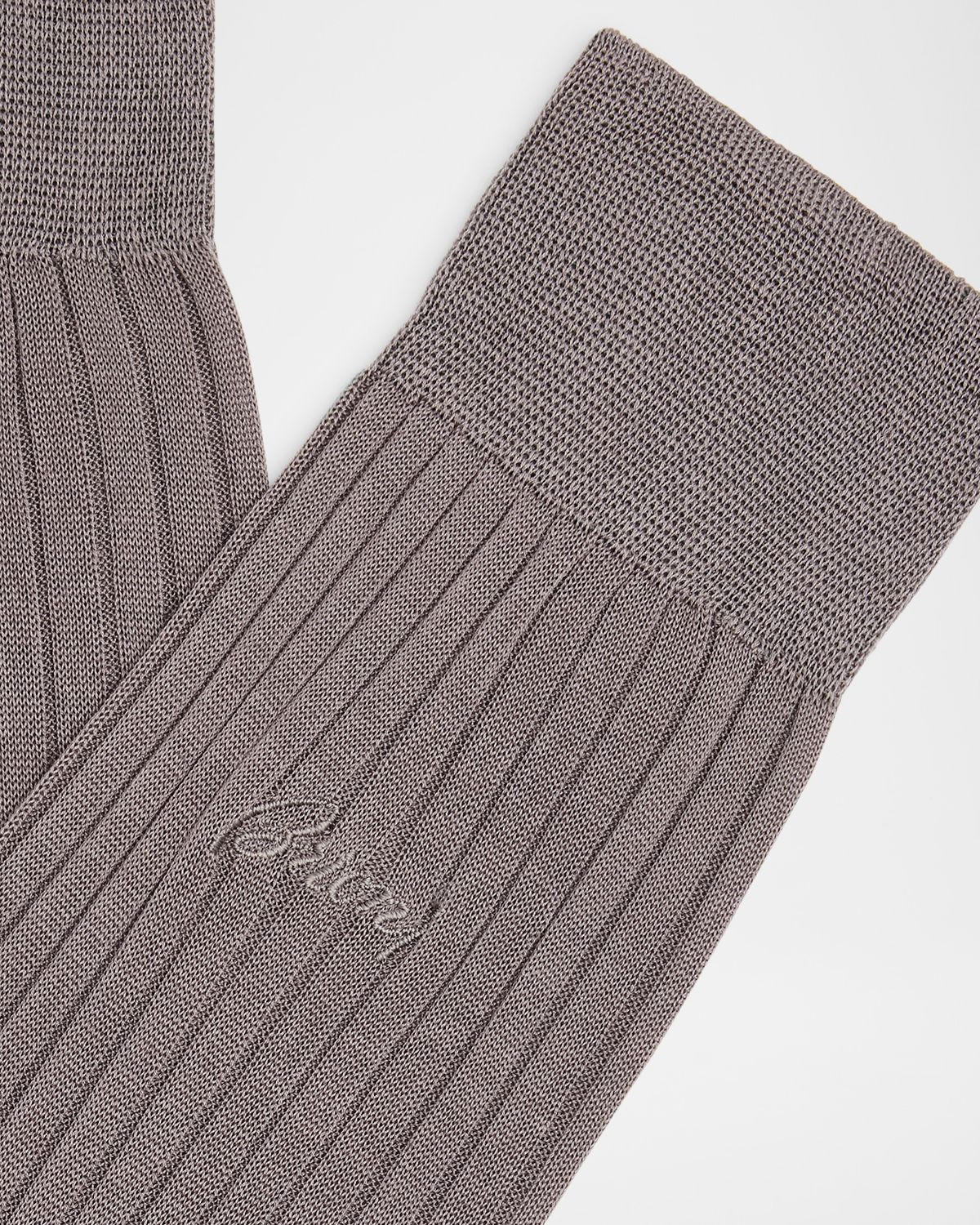 Brioni Men 's Ribbed Cotton Crew Socks