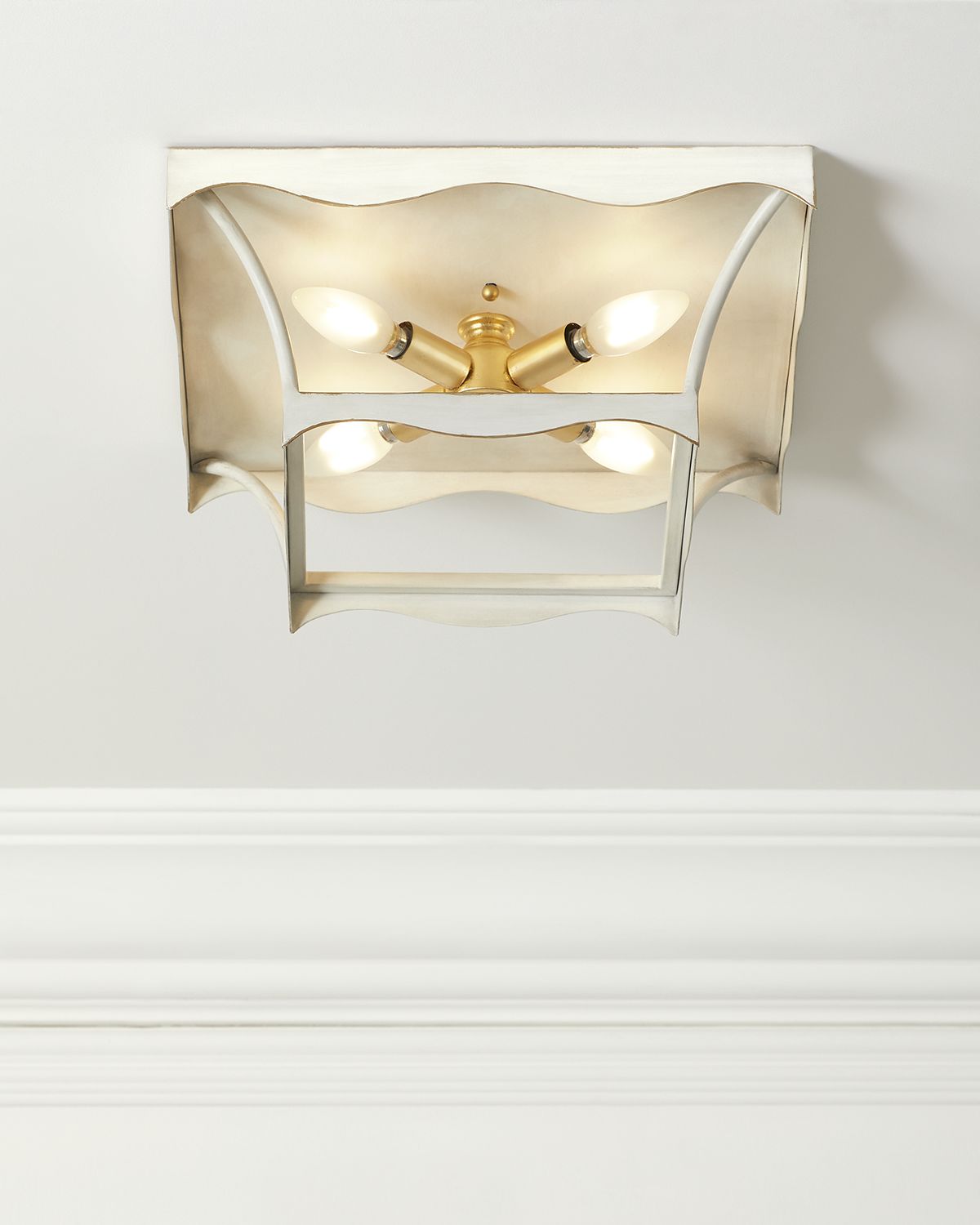 Old World Design Miriam Cream & Gold Flush Mount