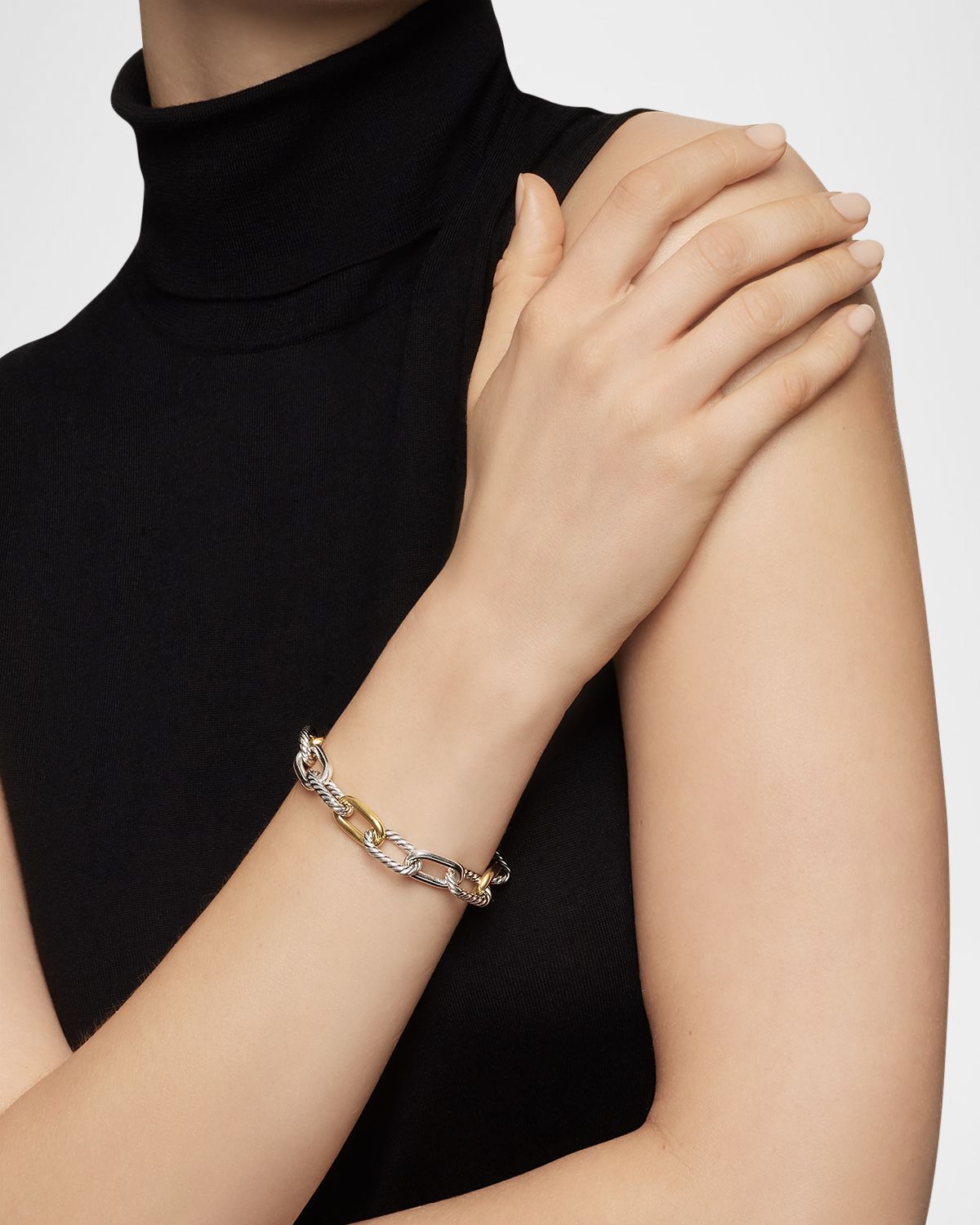 David Yurman DY Madison Chain Bracelet in Silver with 18K Gold, 11mm