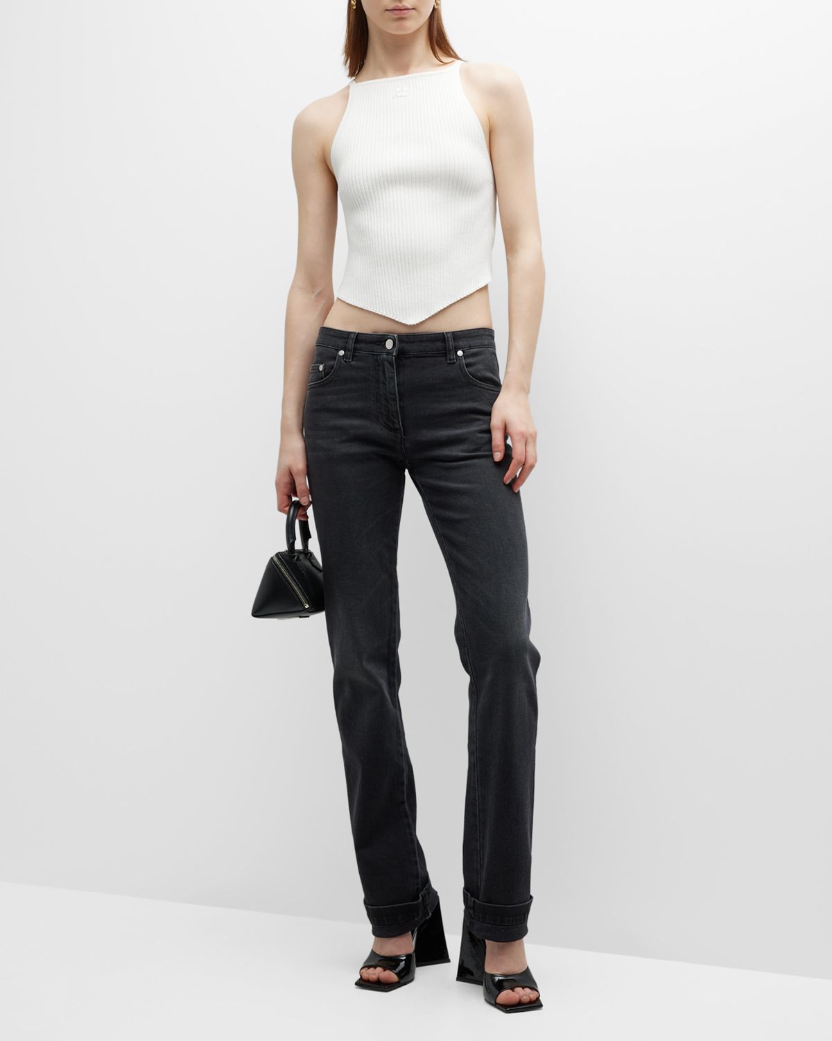 Courreges Rib-Knit Tank Top with Pointed Hem | Thumbnail 7 Courreges Rib-Knit Tank Top with Pointed Hem | Thumbnail 7