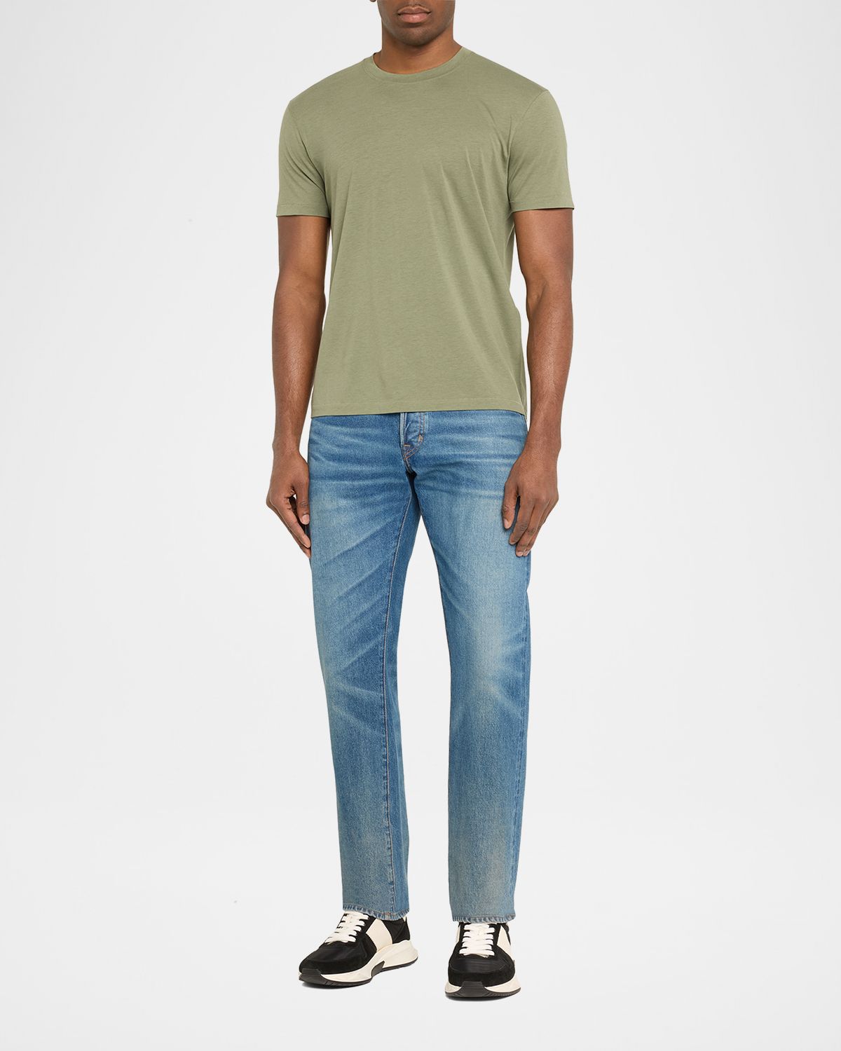 TOM FORD Men 's Lyocell-Cotton Crewneck T-Shirt | Thumbnail 2 TOM FORD Men 's Lyocell-Cotton Crewneck T-Shirt | Thumbnail 2
