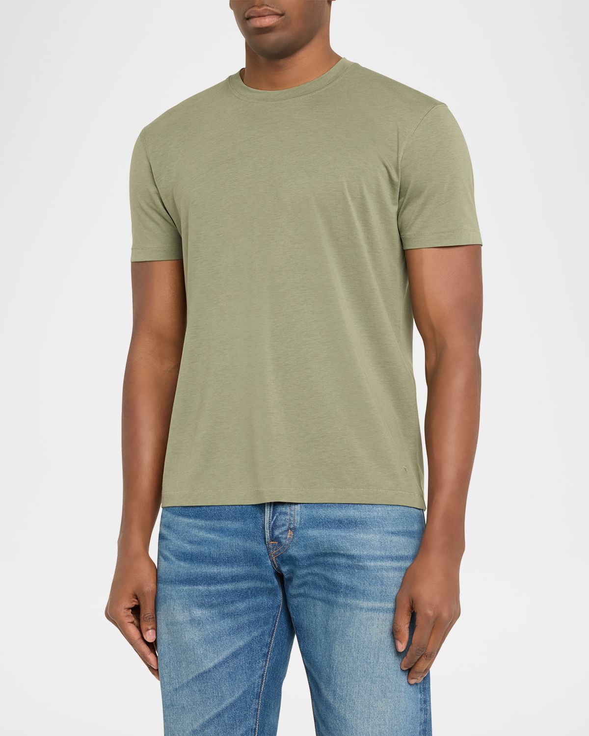 TOM FORD Men 's Lyocell-Cotton Crewneck T-Shirt | Thumbnail 4 TOM FORD Men 's Lyocell-Cotton Crewneck T-Shirt | Thumbnail 4