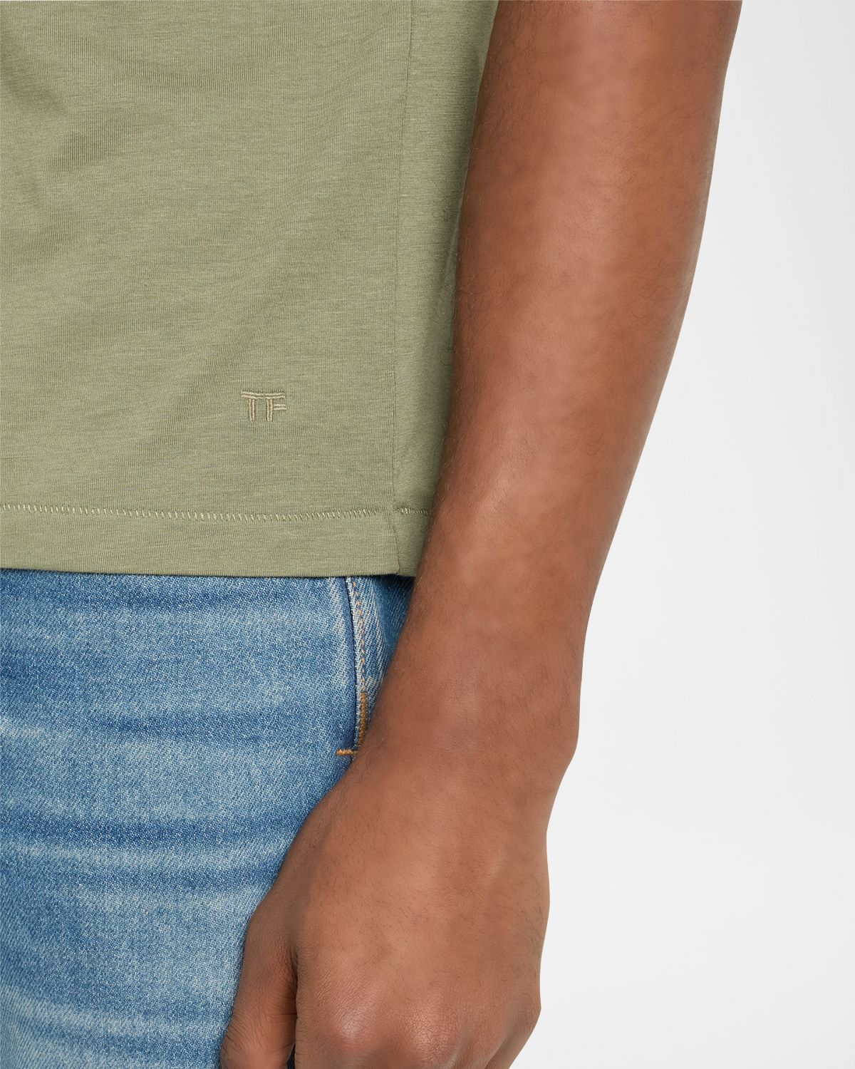 TOM FORD Men 's Lyocell-Cotton Crewneck T-Shirt | Thumbnail 5 TOM FORD Men 's Lyocell-Cotton Crewneck T-Shirt | Thumbnail 5