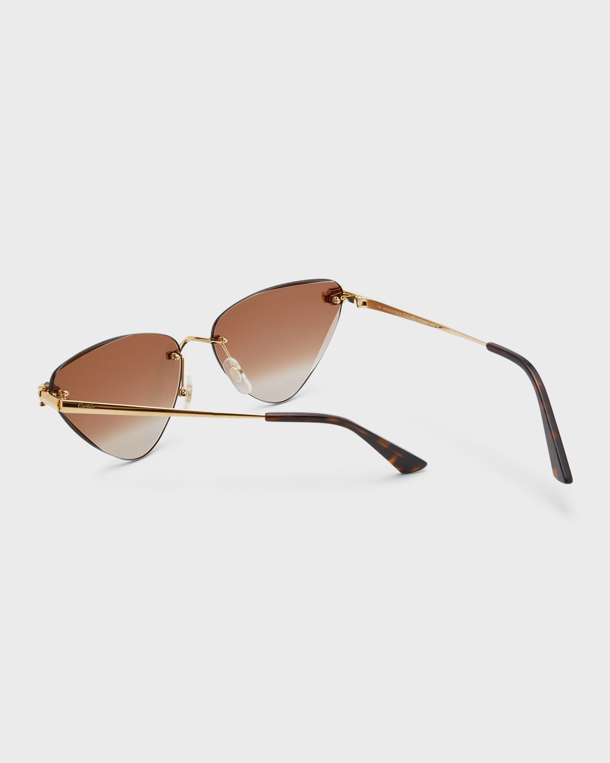 Cartier Panthère Rimless Cat-Eye Metal Sunglasses