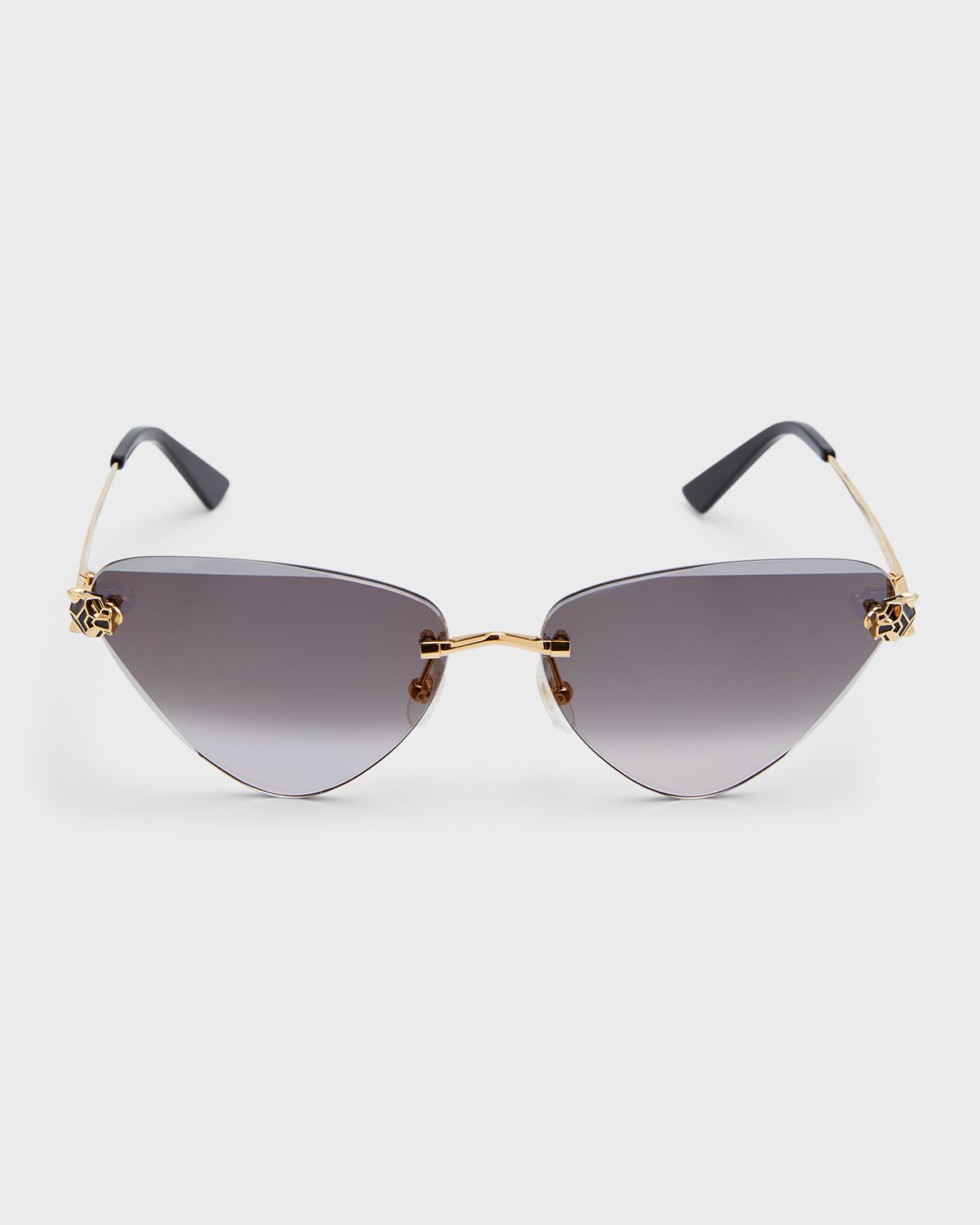 Cartier Panthère Rimless Cat-Eye Metal Sunglasses