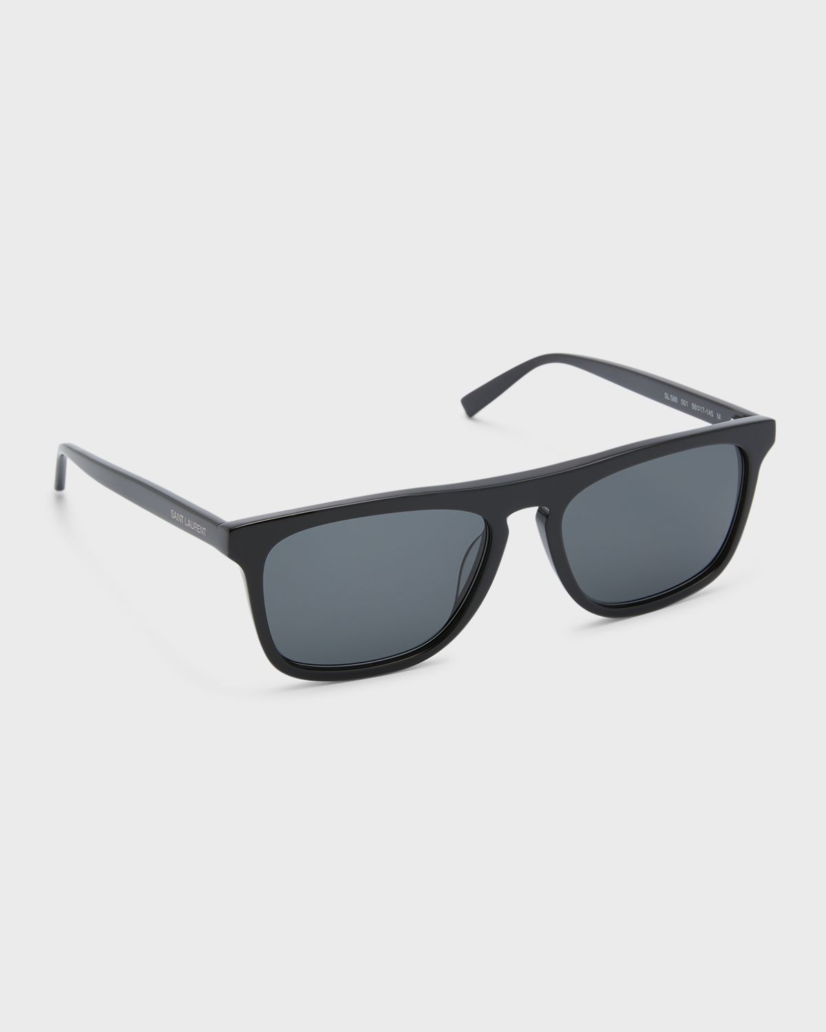 Saint Laurent Men 's Slim Acetate Aviator Sunglasses with Logo