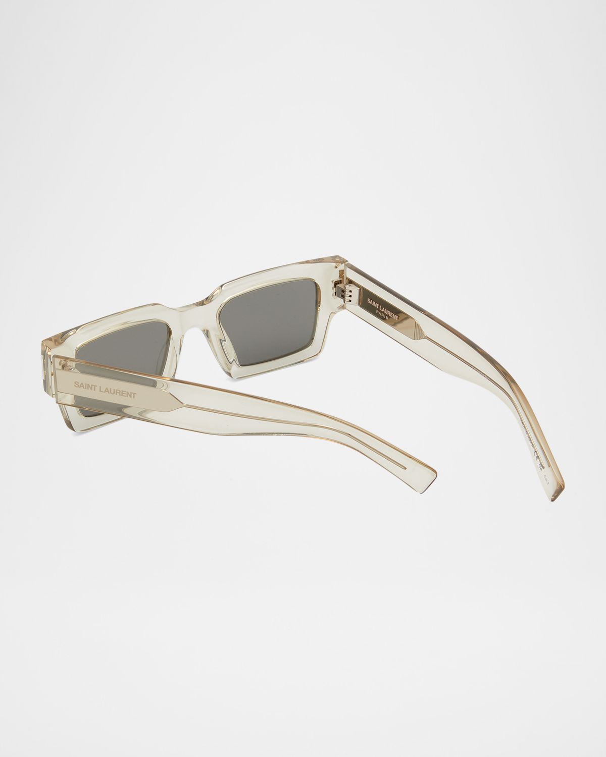 Saint Laurent Men 's Rectangle Acetate Sunglasses with Logo
