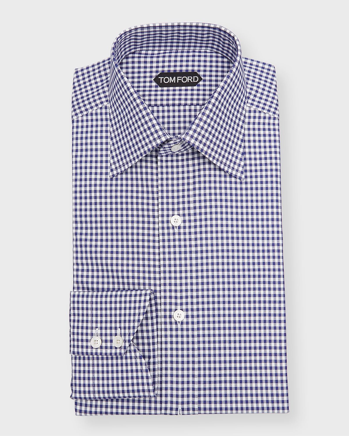TOM FORD Men 's Gingham Check Slim Fit Dress Shirt
