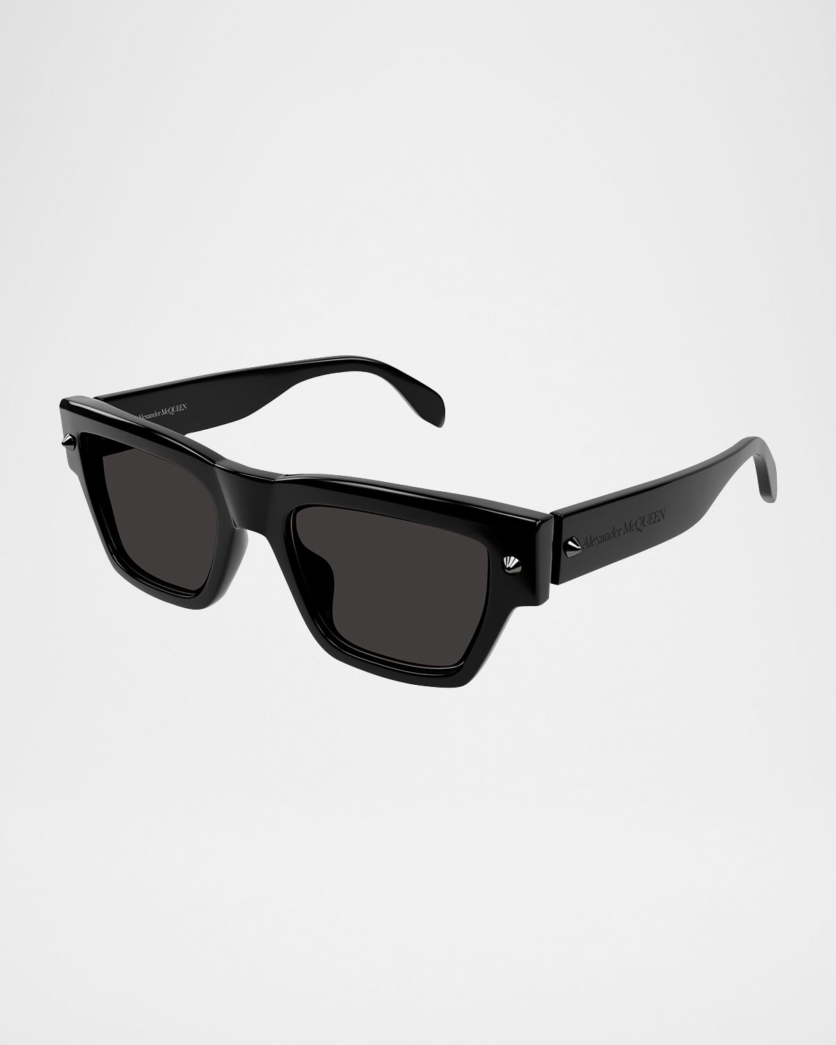 McQueen Men 's Studded Acetate Rectangle Sunglasses