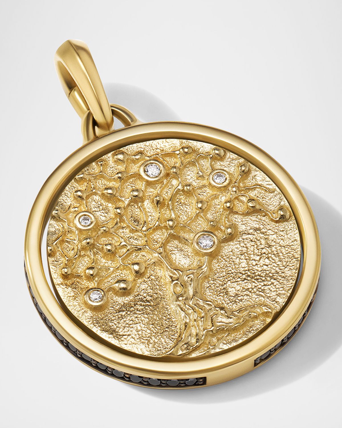 David Yurman Men 's Duality Pendant with Diamonds in 18K Gold, 30mm