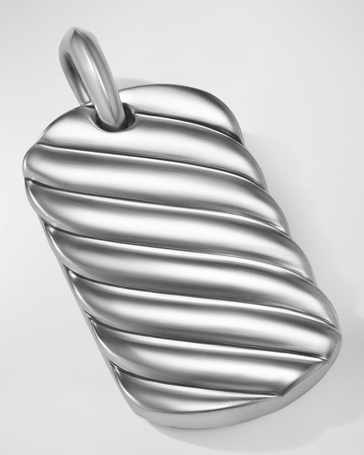 David Yurman Men 's Sculpted Cable Tag Pendant in Silver, 35mm