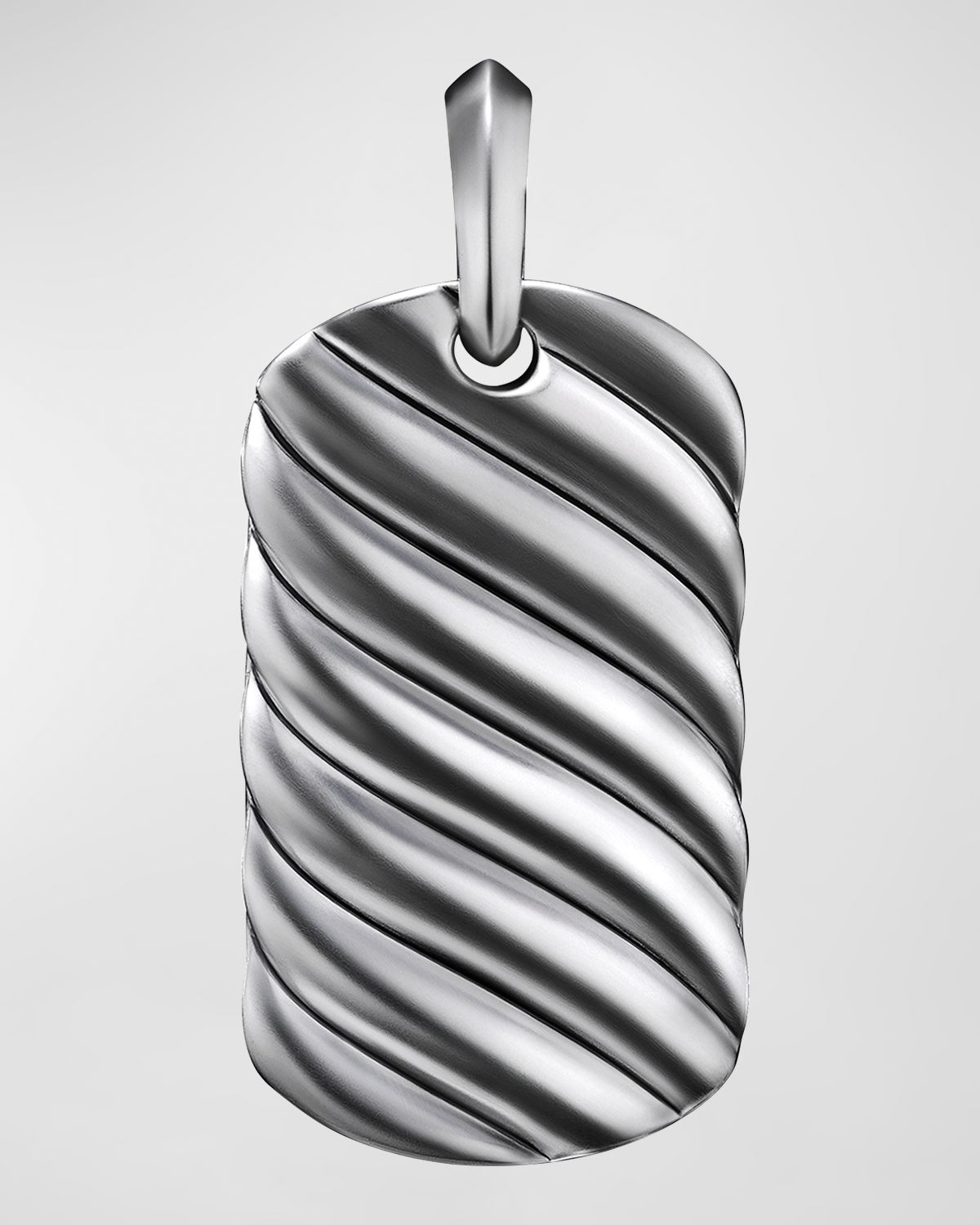 David Yurman Men 's Sculpted Cable Tag Pendant in Silver, 35mm