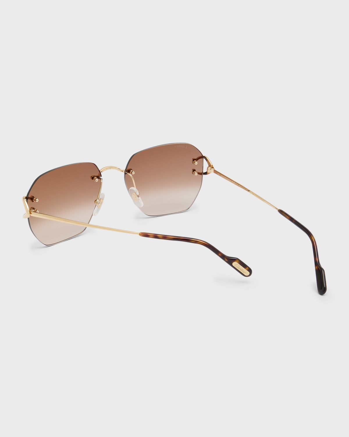 Cartier Rimless Square Metal Sunglasses