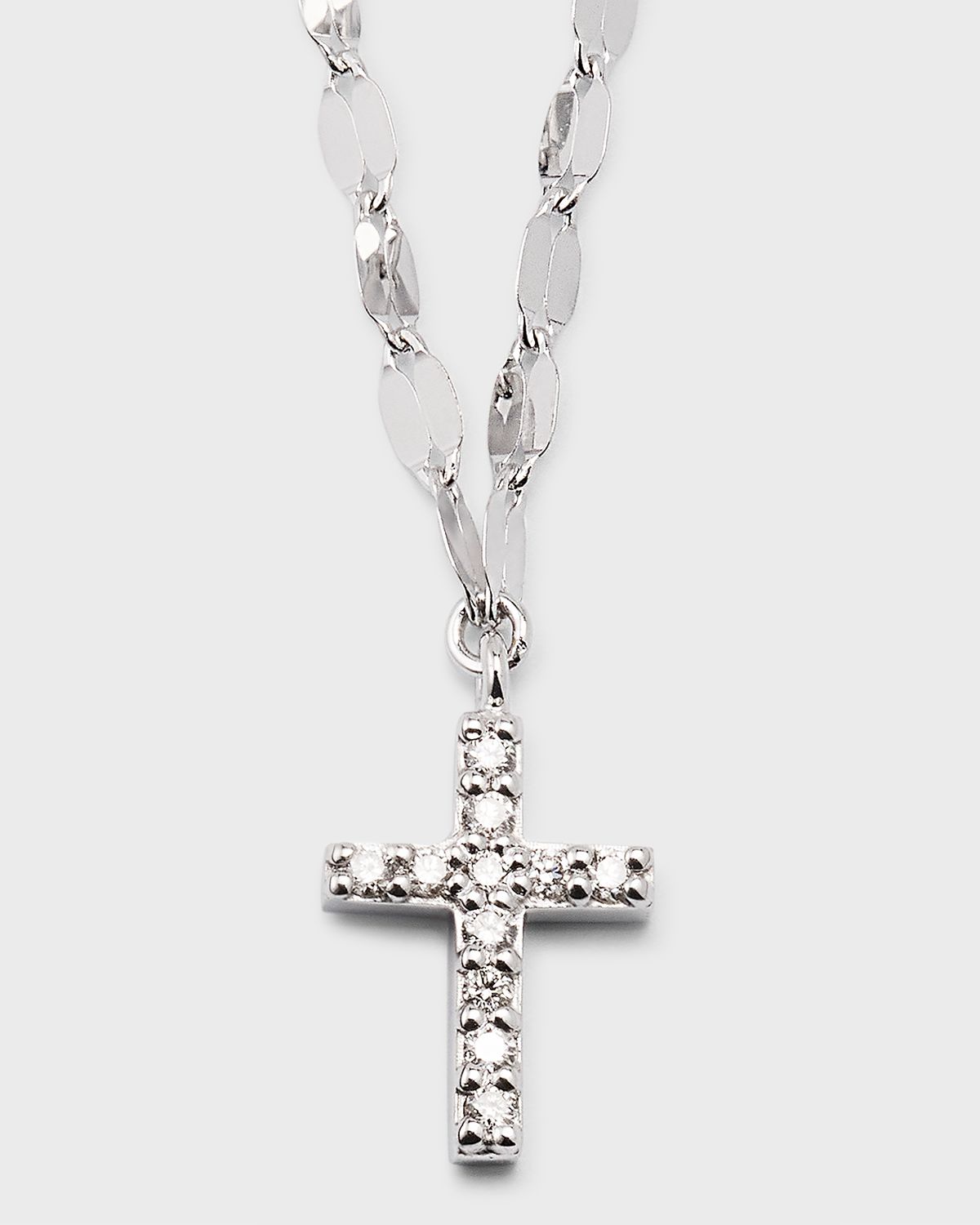 LANA 14K Gold Flawless Mini Cross Pendant Necklace