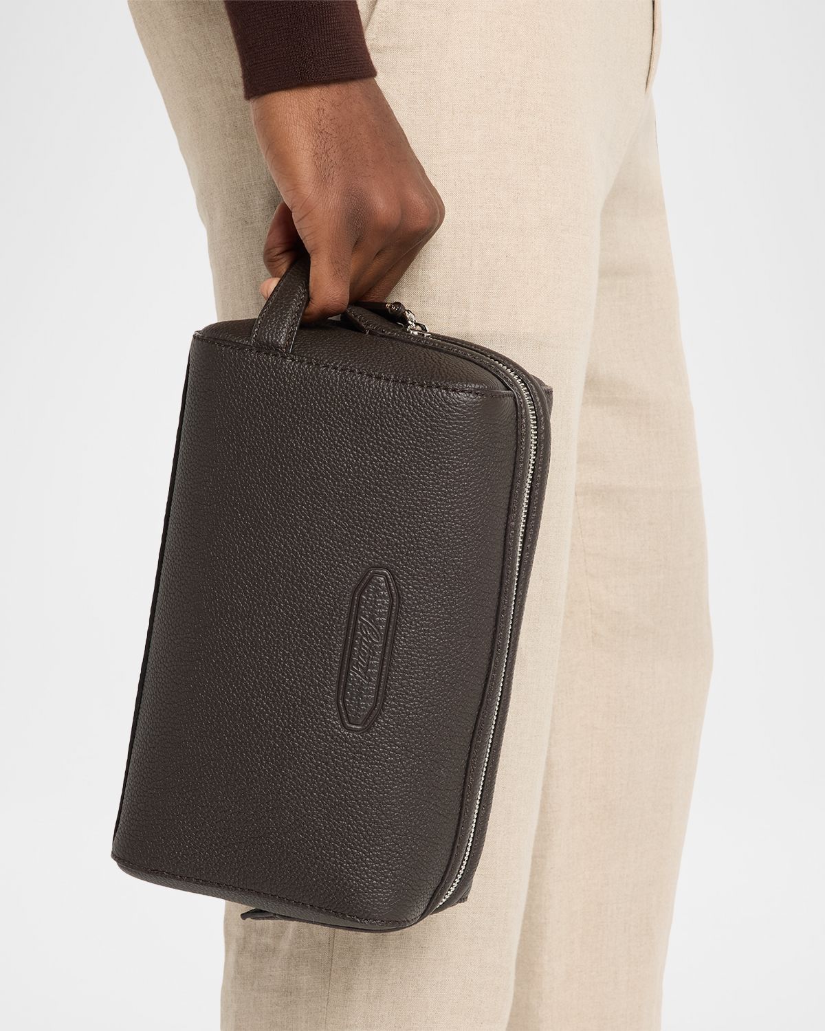 Brioni Men 's Leather Toiletry Bag | Thumbnail 9