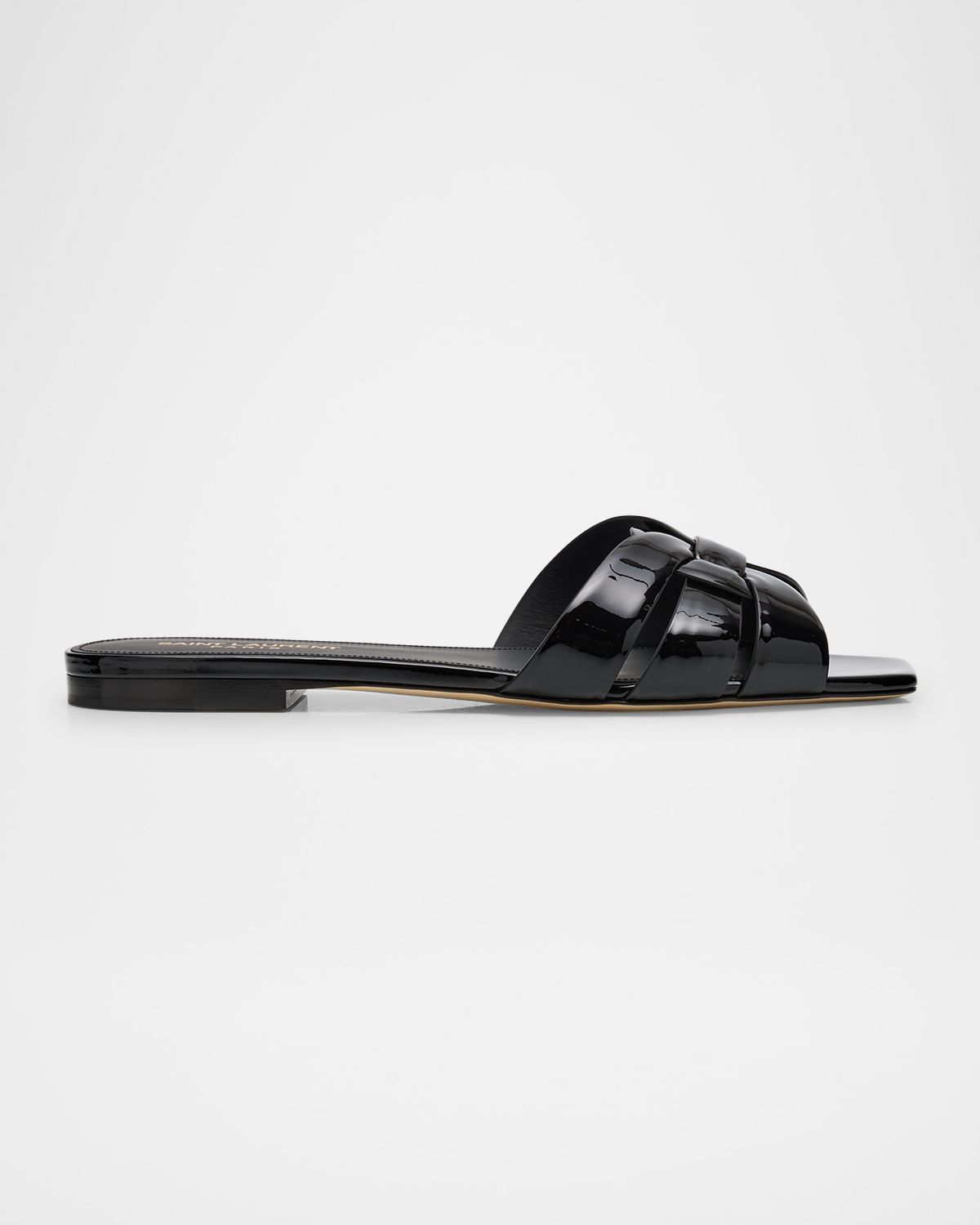 Saint Laurent Nu Pieds Woven Patent Flat Sandals | Thumbnail 7