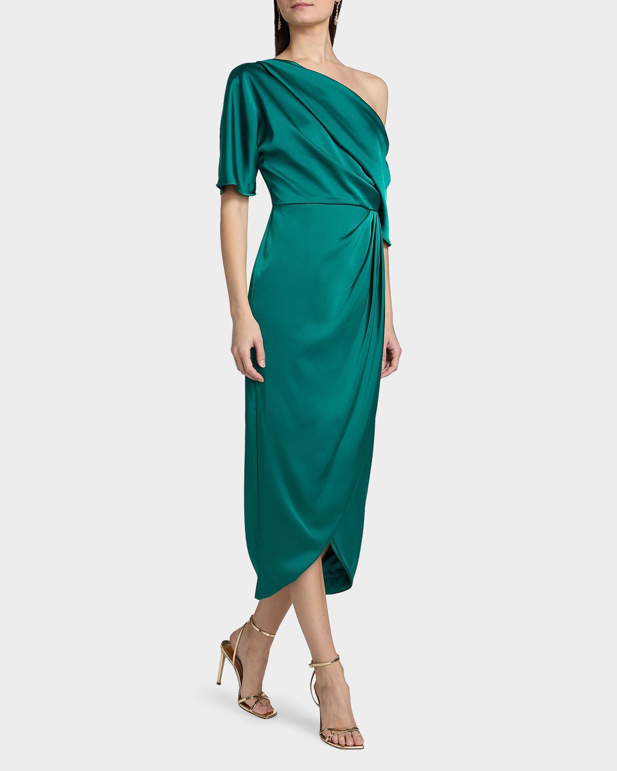Theia Rayna Draped One-Shoulder High-Low Gown | Thumbnail 7 Theia Rayna Draped One-Shoulder High-Low Gown | Thumbnail 7