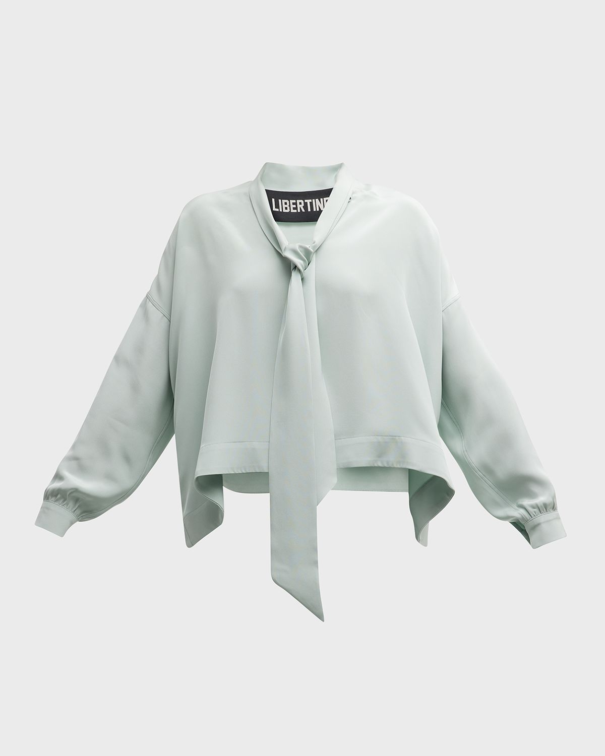 Libertine Neck-Tie Boxy Silk Blouse
