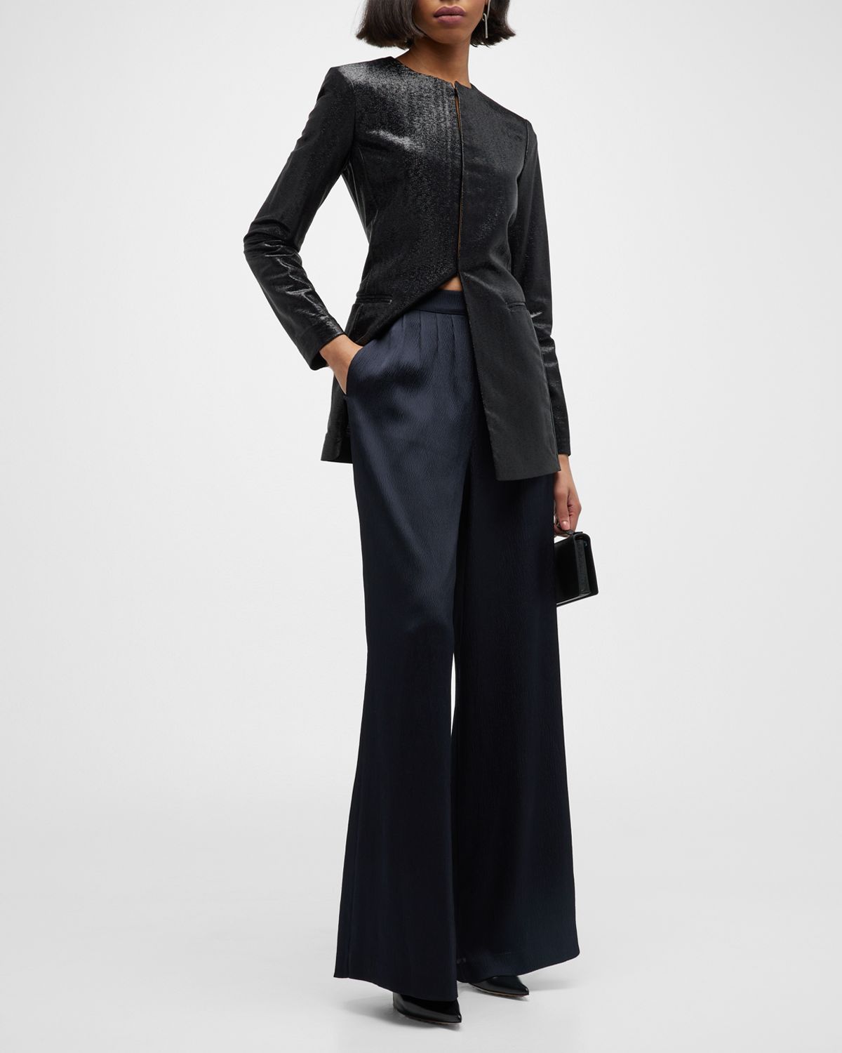 Giorgio Armani Sparkle Collarless Slim Jacket