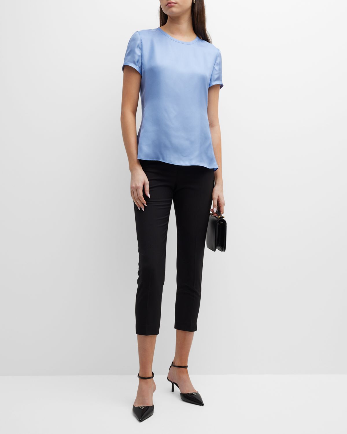 Giorgio Armani Crewneck Short-Sleeve Silk T-Shirt