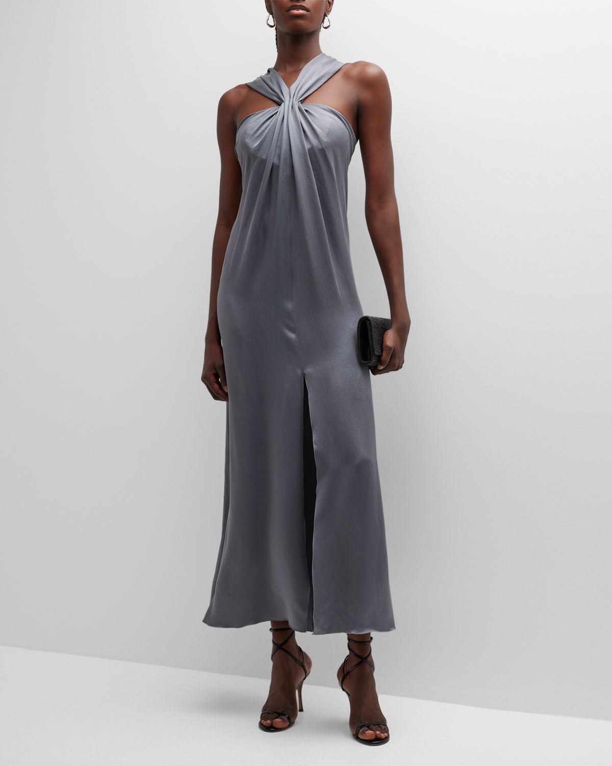 Giorgio Armani Gathered Halter Silk Gown | Thumbnail 8