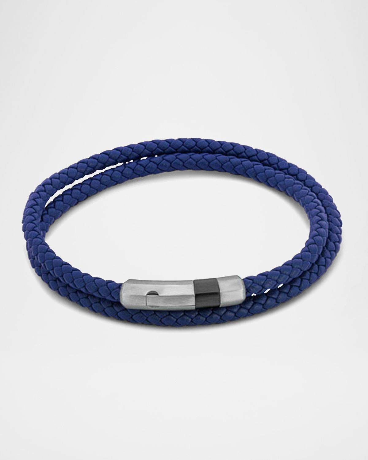 Tateossian Men 's Woven Leather Wrap Bracelet