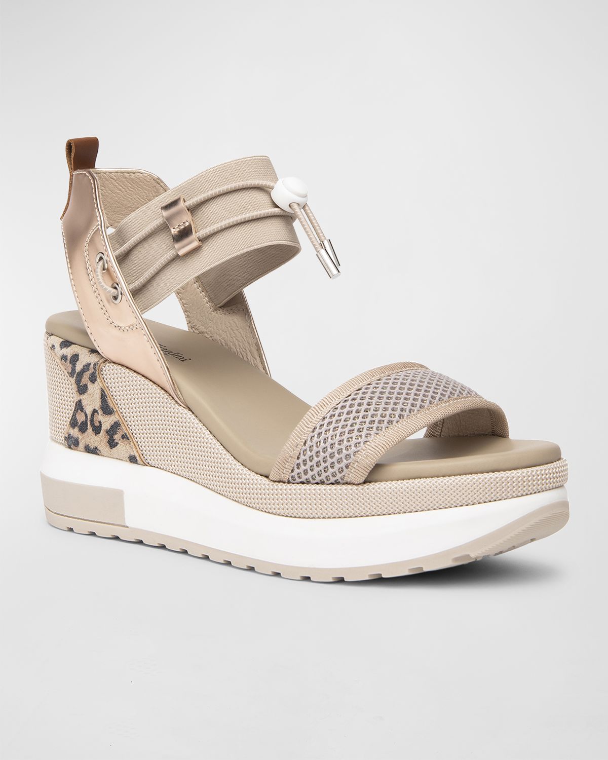 NeroGiardini Platform Wedge Sandals with Bungee Detail | Thumbnail 2