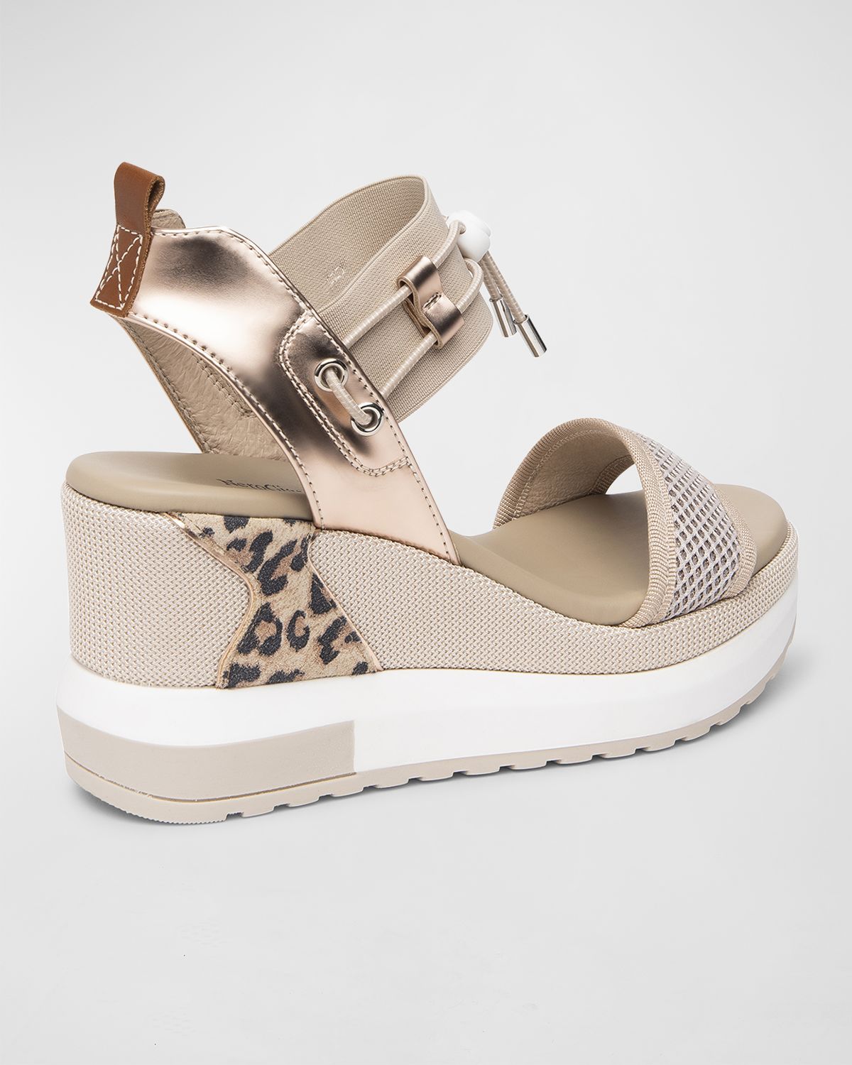 NeroGiardini Platform Wedge Sandals with Bungee Detail | Thumbnail 3