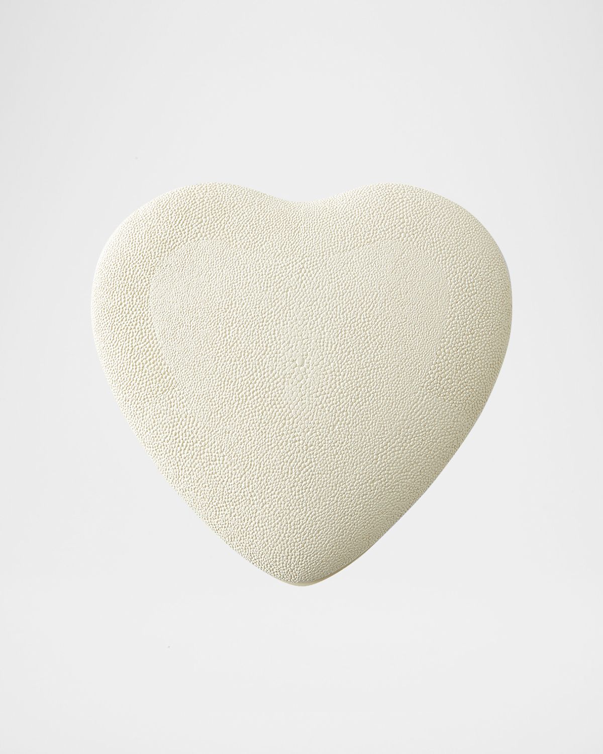 AERIN Faux Shagreen Heart Jewelry Box, Cream
