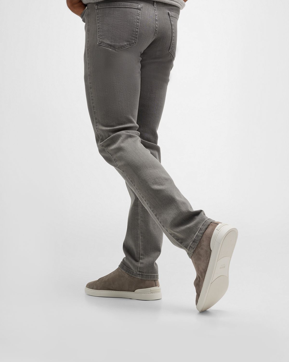 ZEGNA Men 's Triple Stitch Suede Sneakers