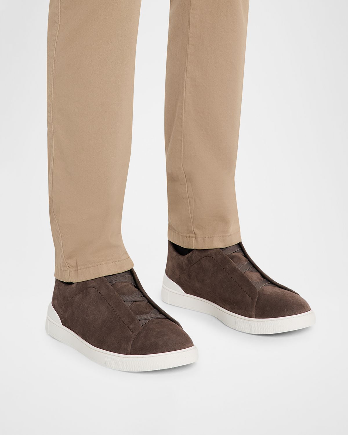 ZEGNA Men 's Triple Stitch Suede Sneakers | Thumbnail 7 ZEGNA Men 's Triple Stitch Suede Sneakers | Thumbnail 7