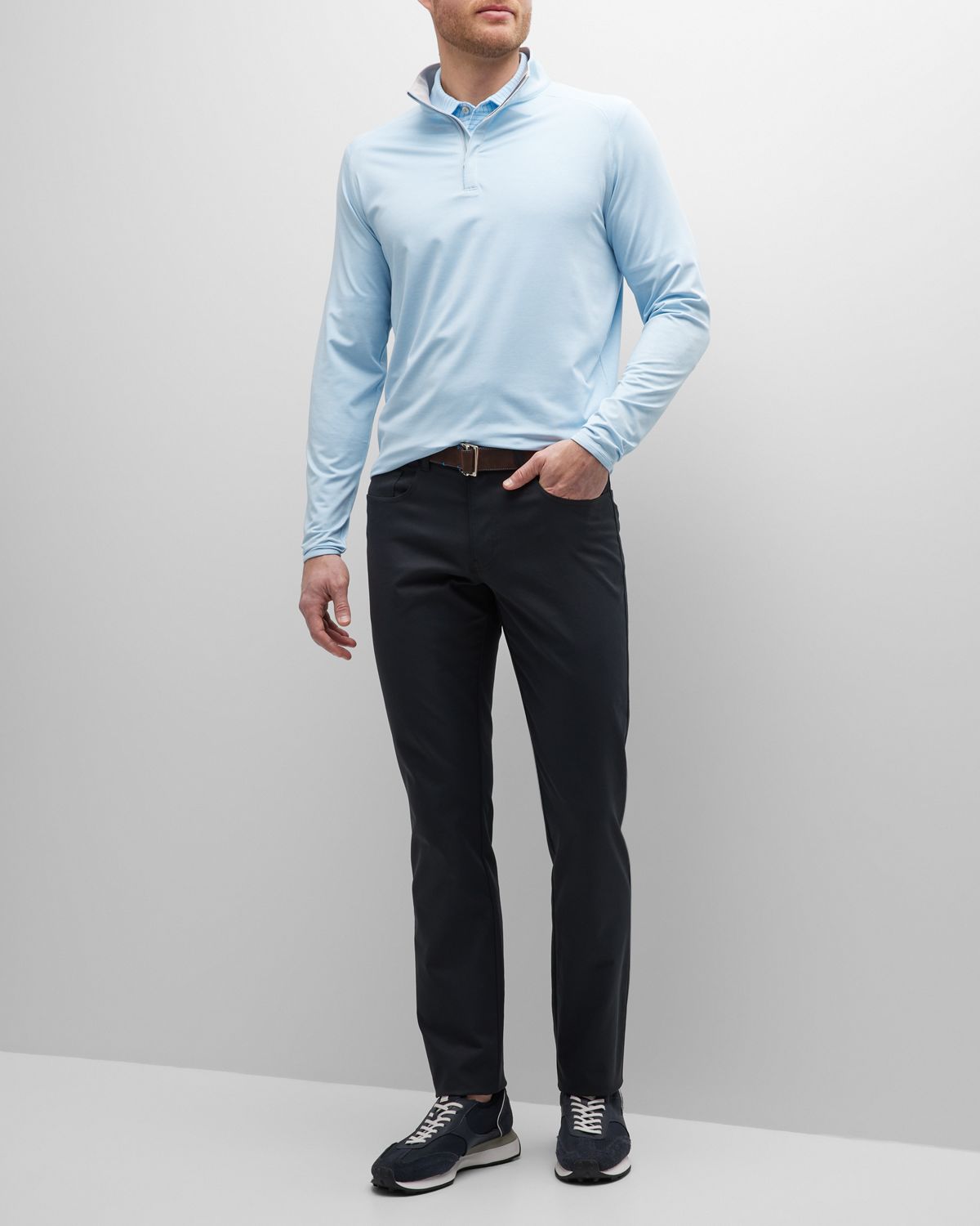 Peter Millar Men 's Stealth Performance Stretch Quarter-Zip Sweater