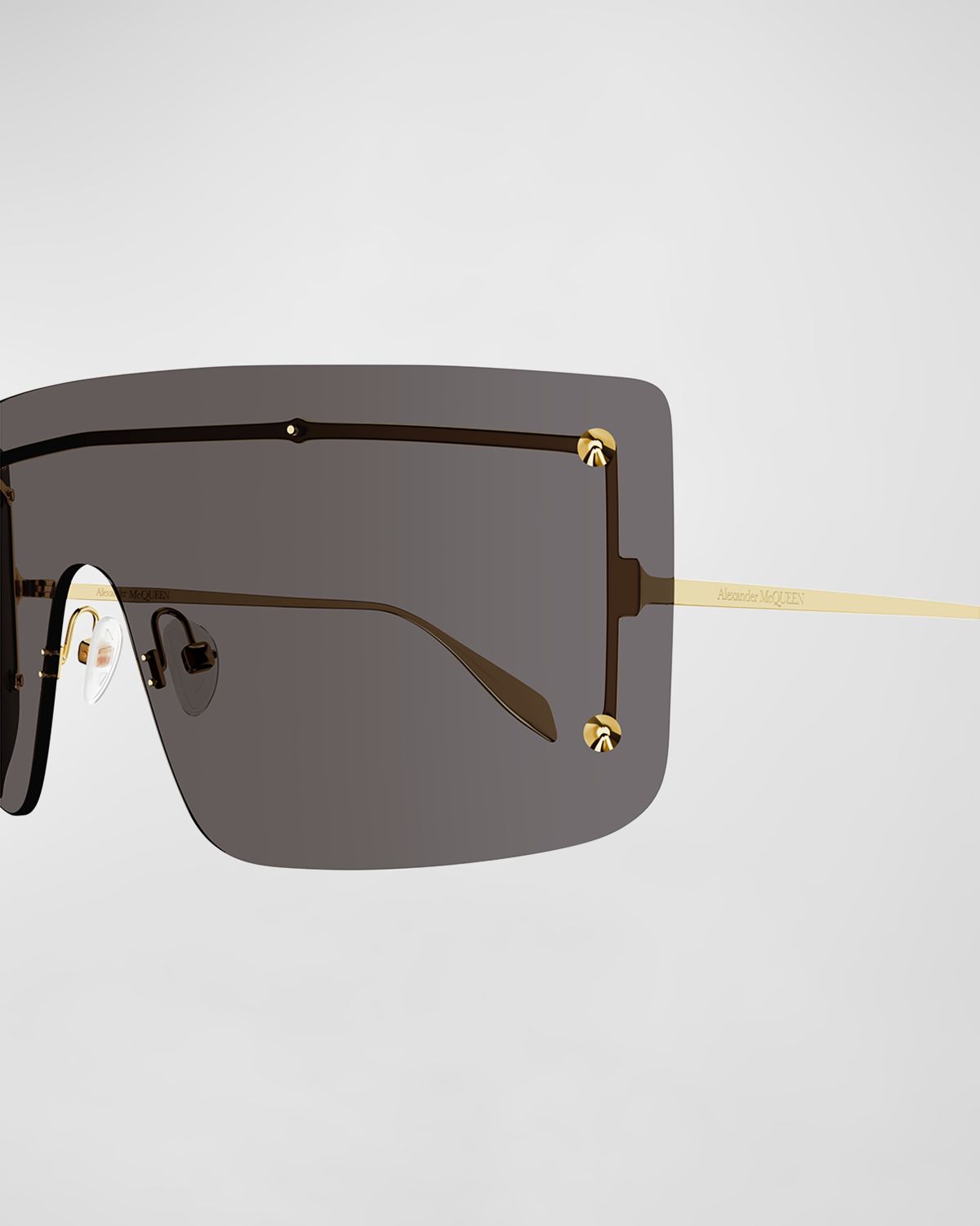 McQueen Studded Zinc Alloy Shield Sunglasses | Thumbnail 3 McQueen Studded Zinc Alloy Shield Sunglasses | Thumbnail 3