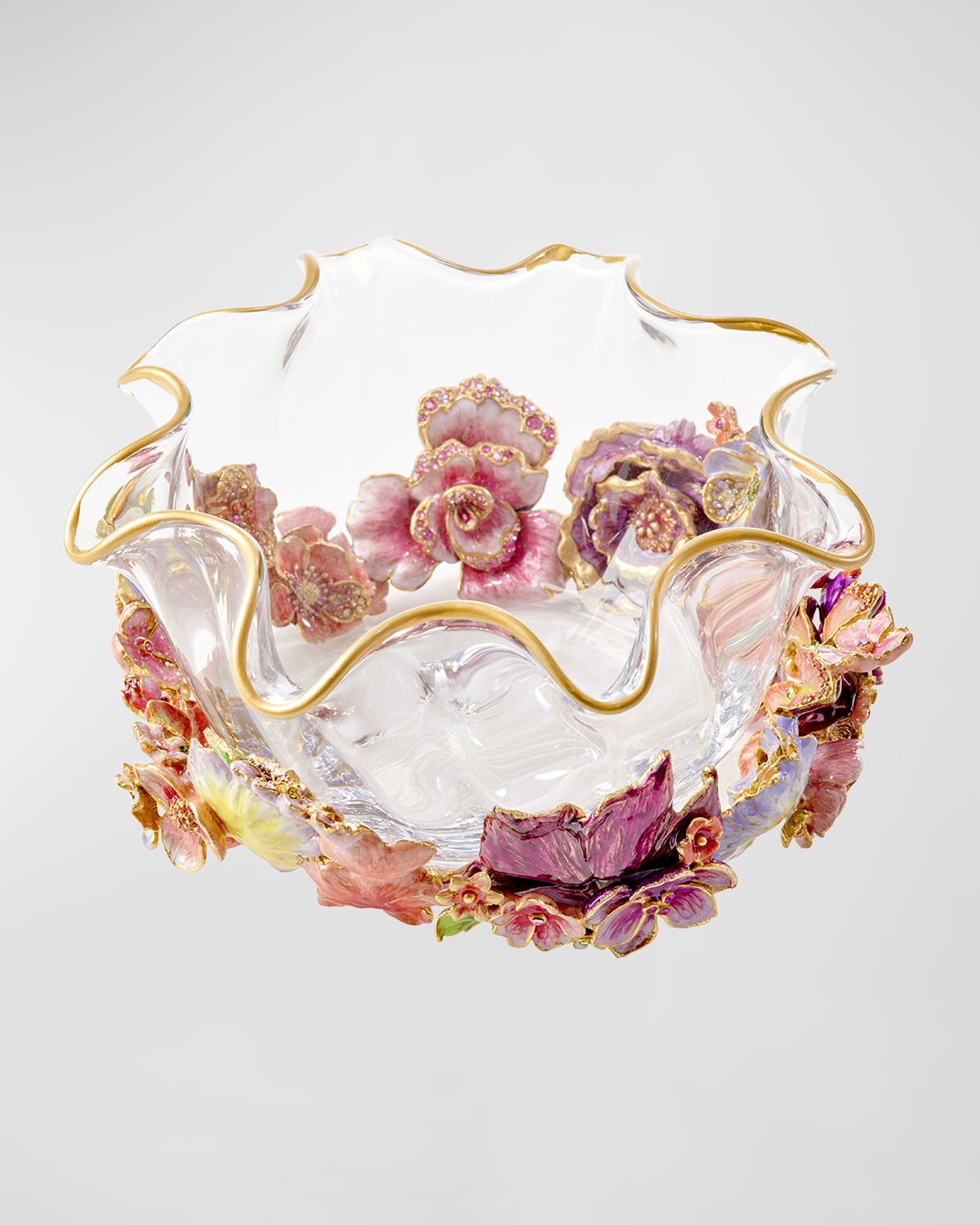 Jay Strongwater Small Bouquet Ruffle Flower Bowl