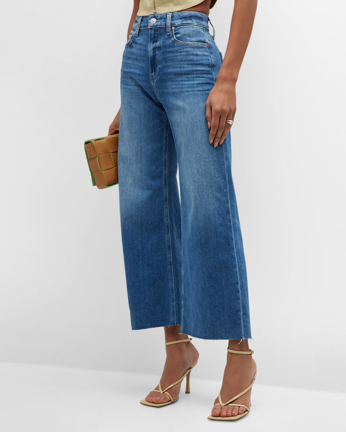 PAIGE Anessa Wide-Leg Cropped Jeans