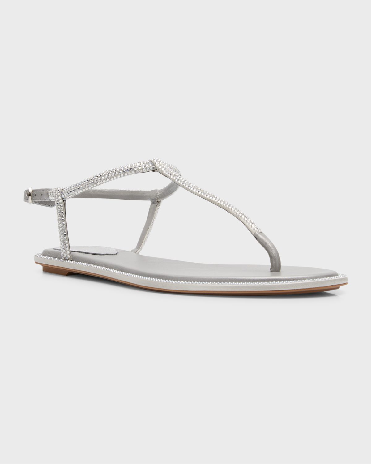 Rene Caovilla Strass T-Strap Thong Sandals