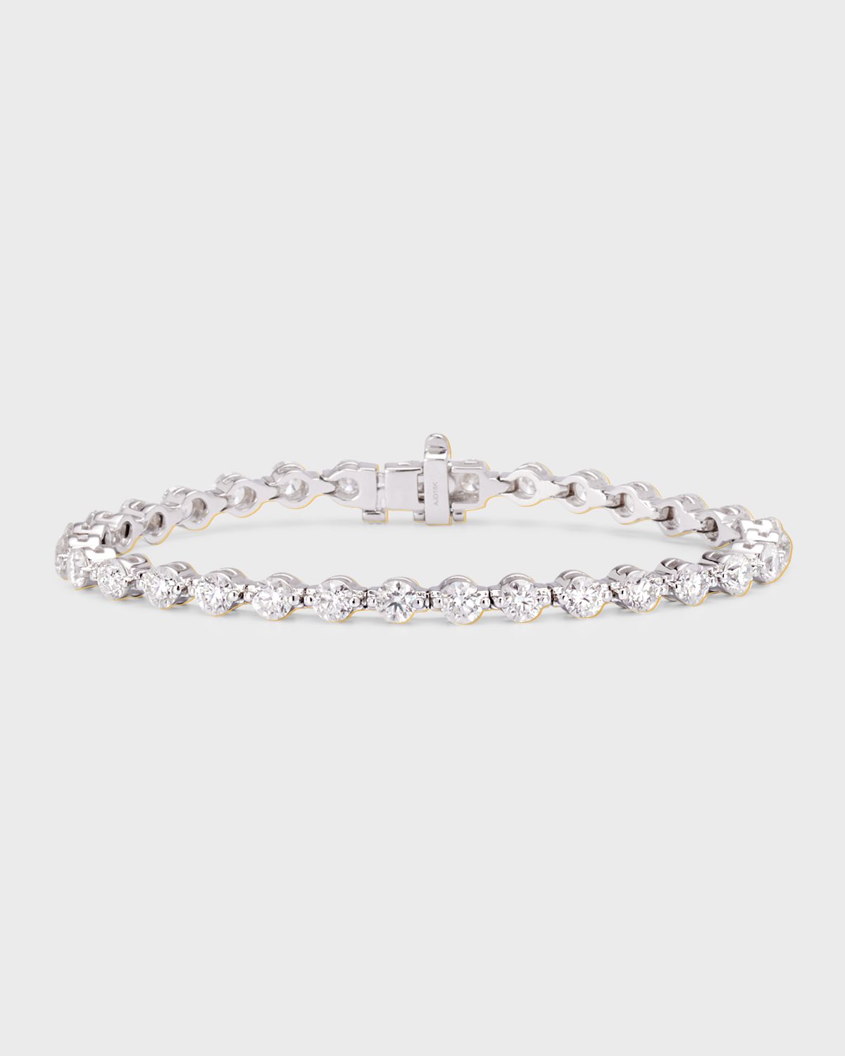 Neiman Marcus Diamonds 18K White Gold Round Diamond Tennis Bracelet, 8.37tcw, 7"L