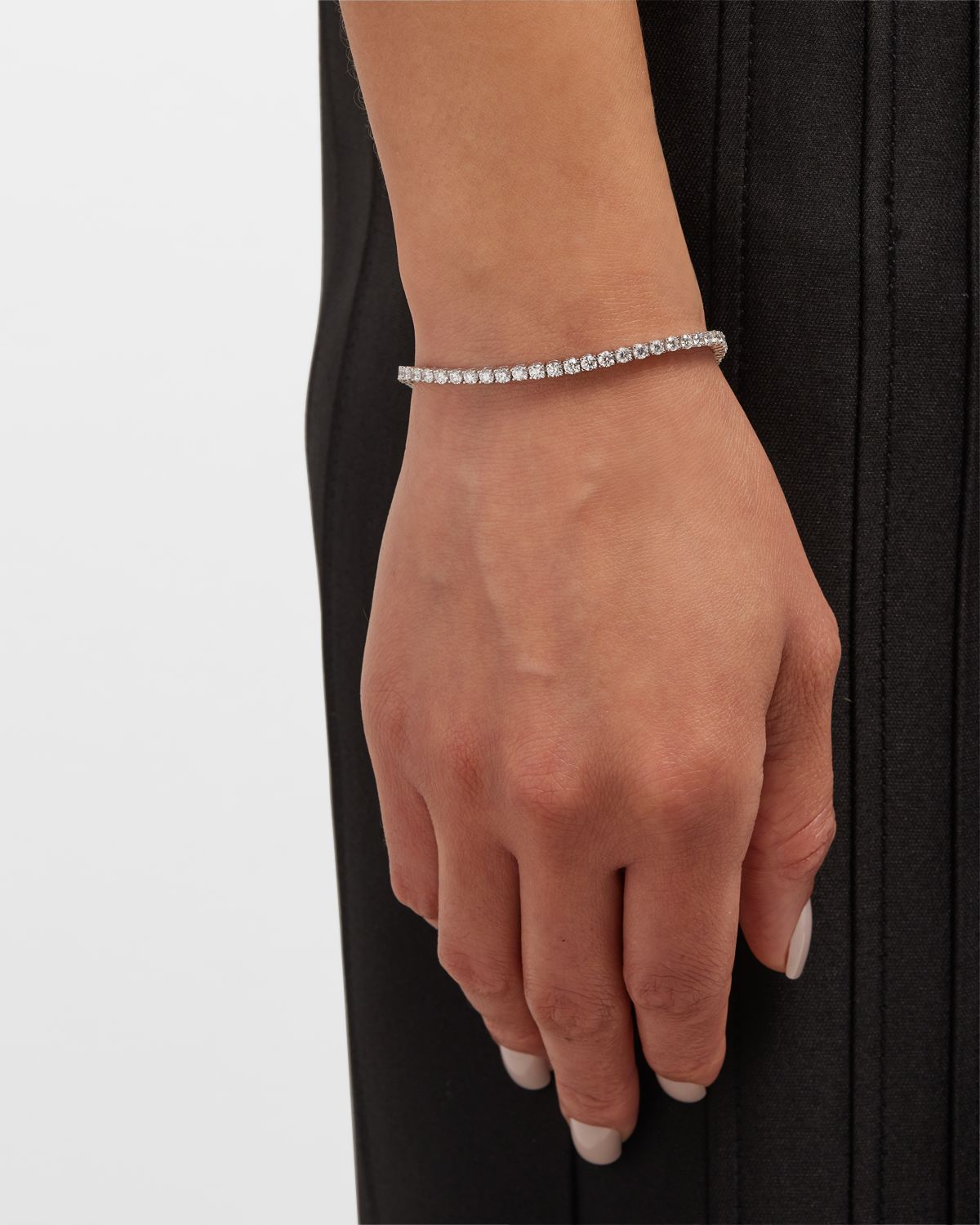 Neiman Marcus Diamonds 18K White Gold GH/SI Round Diamond 4-Prong Bracelet