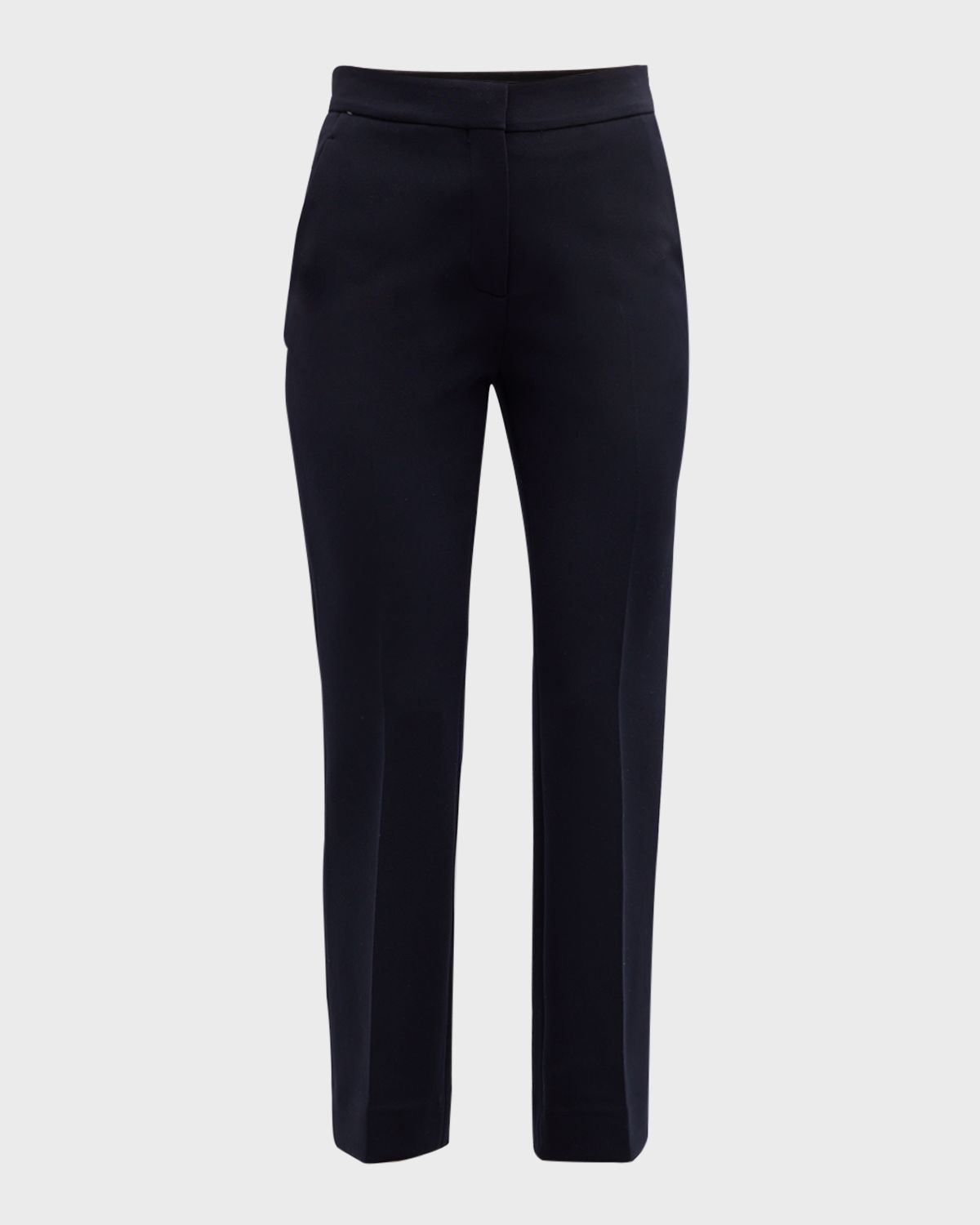 St. John Straight-Leg Ankle Stretch Crepe Suiting Pants