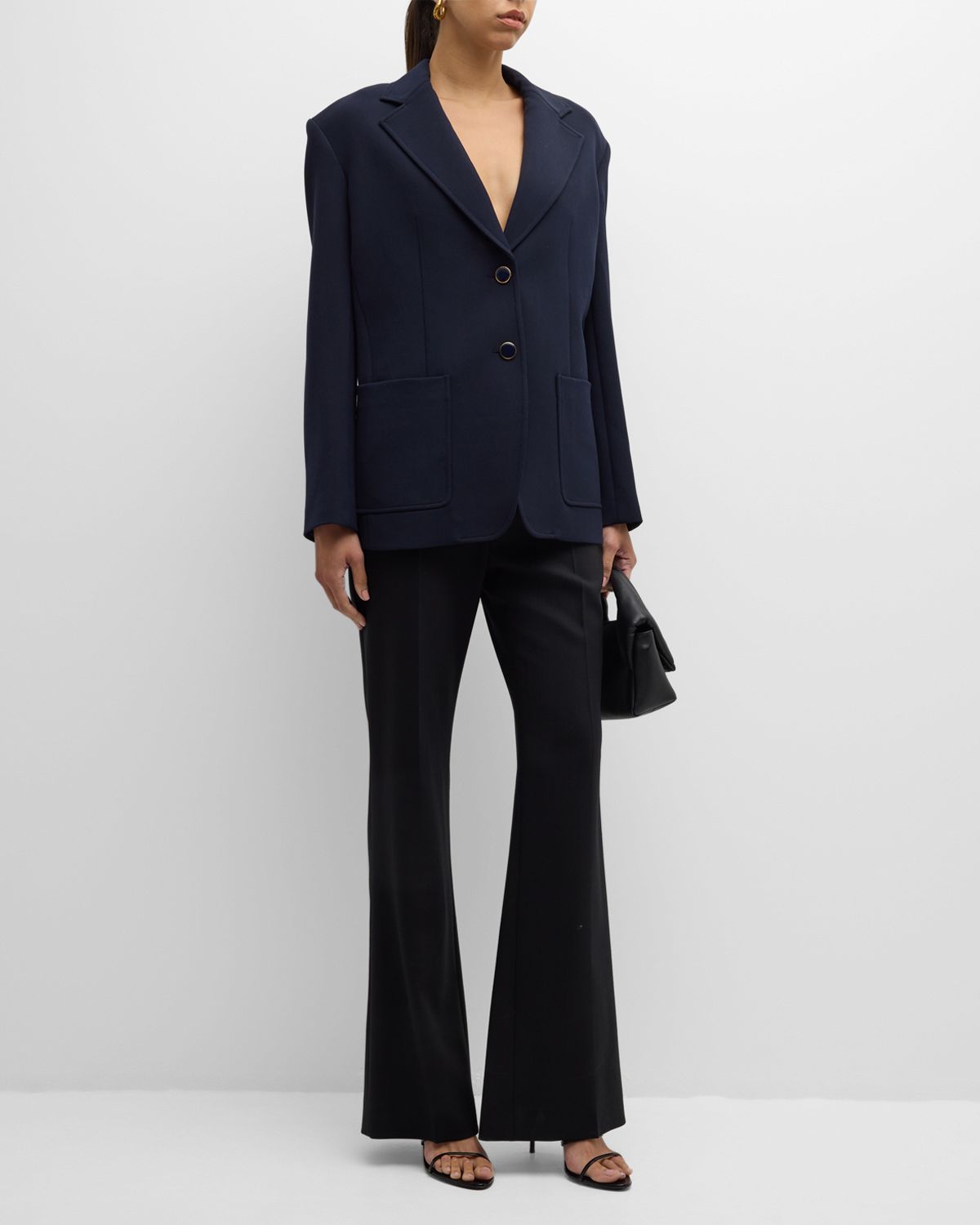 St. John Stretch Crepe Single-Breasted Suiting Jacket